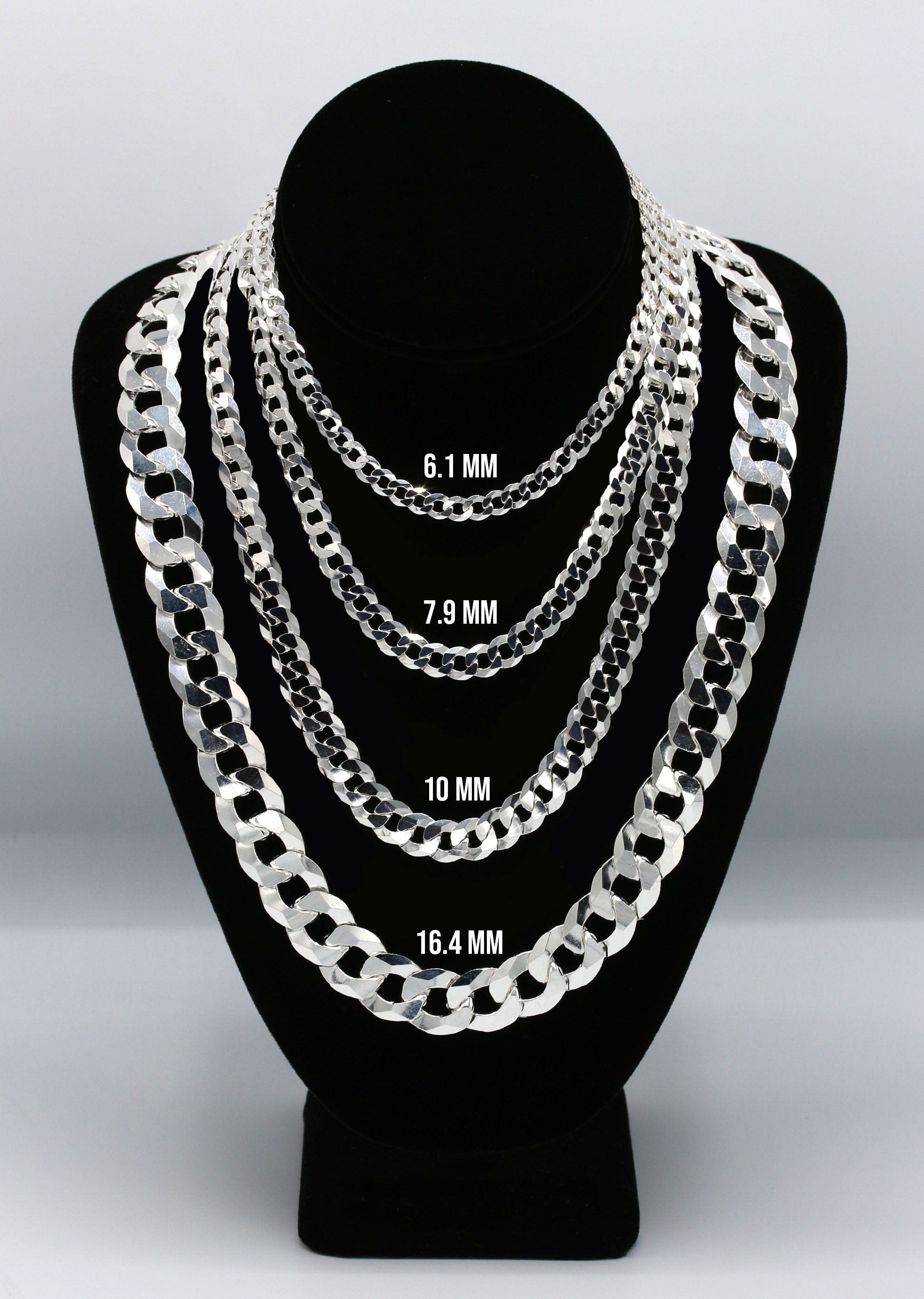 Manufacturer 43 Silver Chain - Mens White Chain / Curb Chain