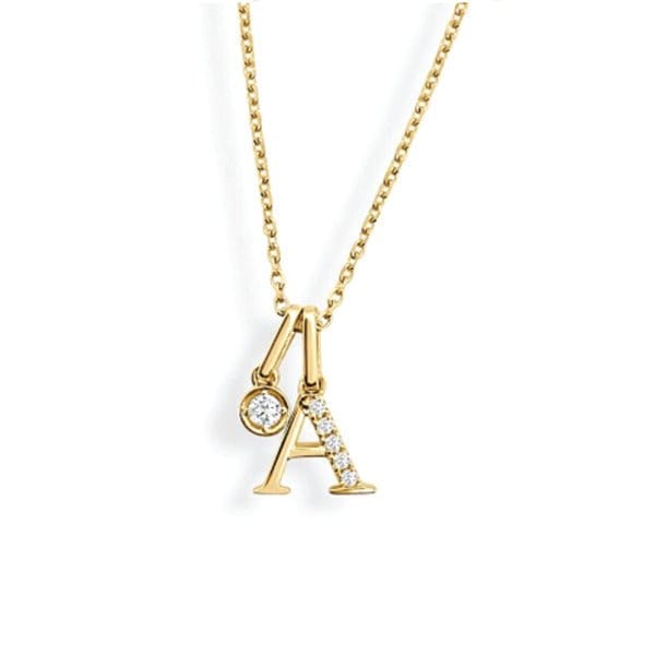 Moyer Collection 14KY Gold 0.08ctw Diamond Initial Necklace - PI318