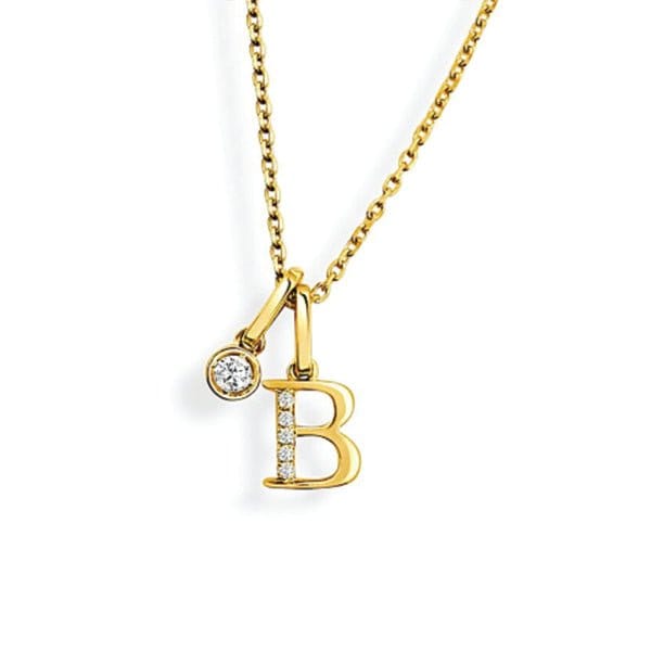 Moyer Collection 14KY Gold 0.08ctw Diamond Initial Necklace - PI318
