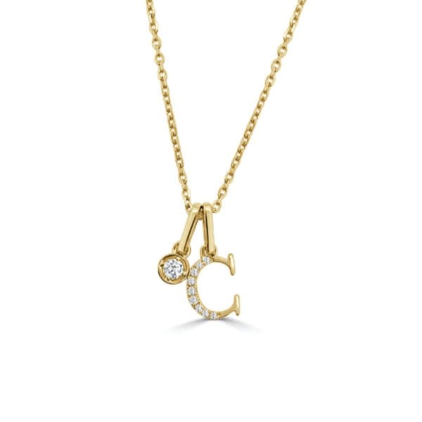 Moyer Collection 14KY Gold 0.08ctw Diamond Initial Necklace - PI318