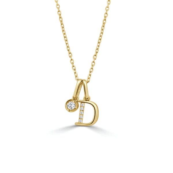 Moyer Collection 14KY Gold 0.08ctw Diamond Initial Necklace - PI318