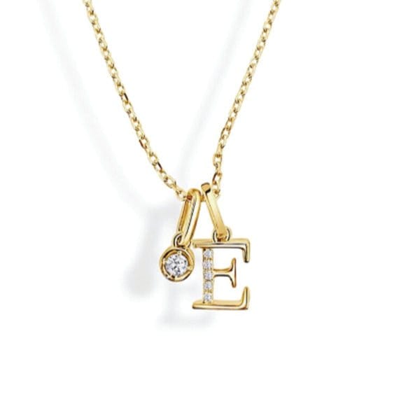 Moyer Collection 14KY Gold 0.08ctw Diamond Initial Necklace - PI318