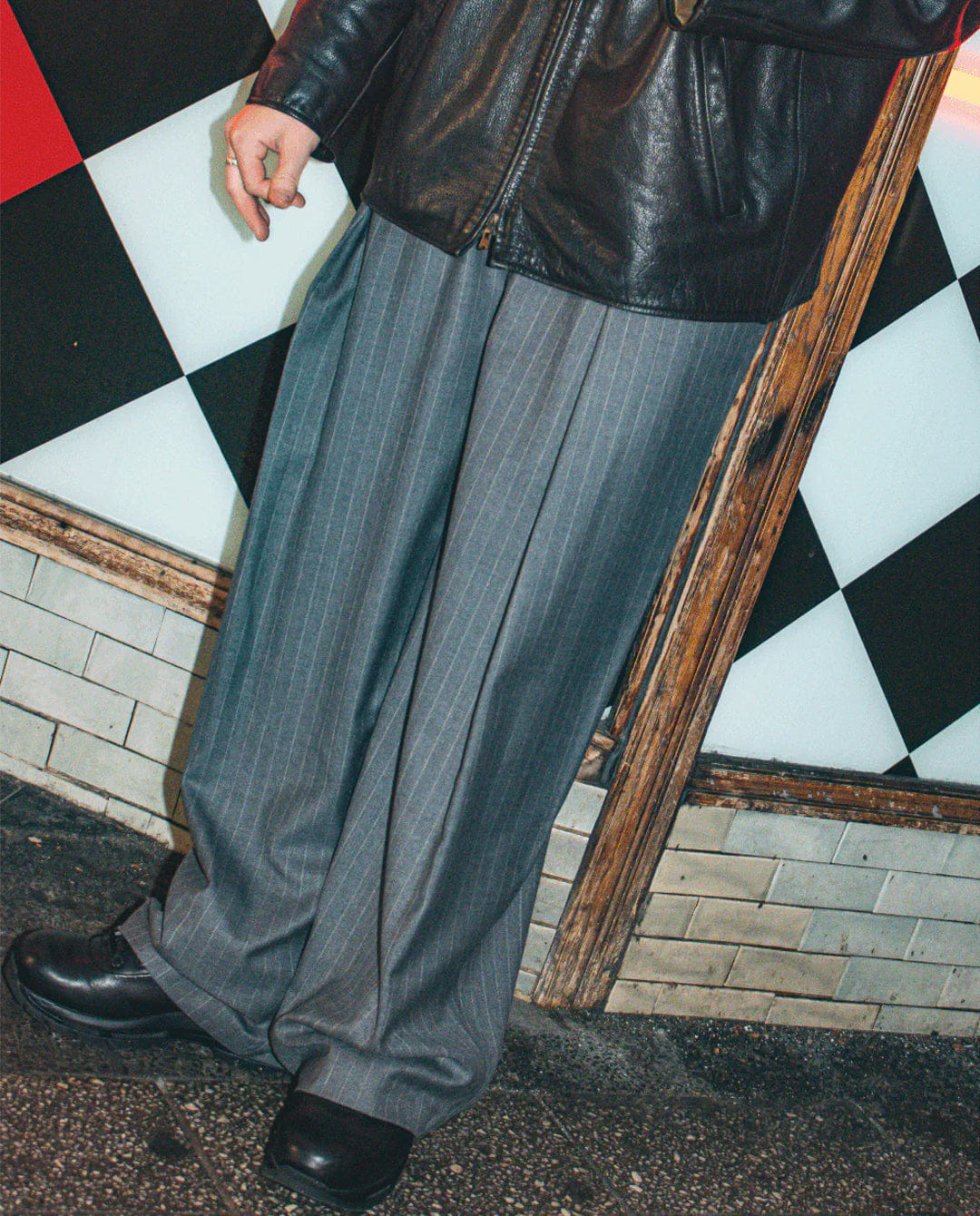 Checks Downtown - Hakama Pants - Charcoal Pinstripe