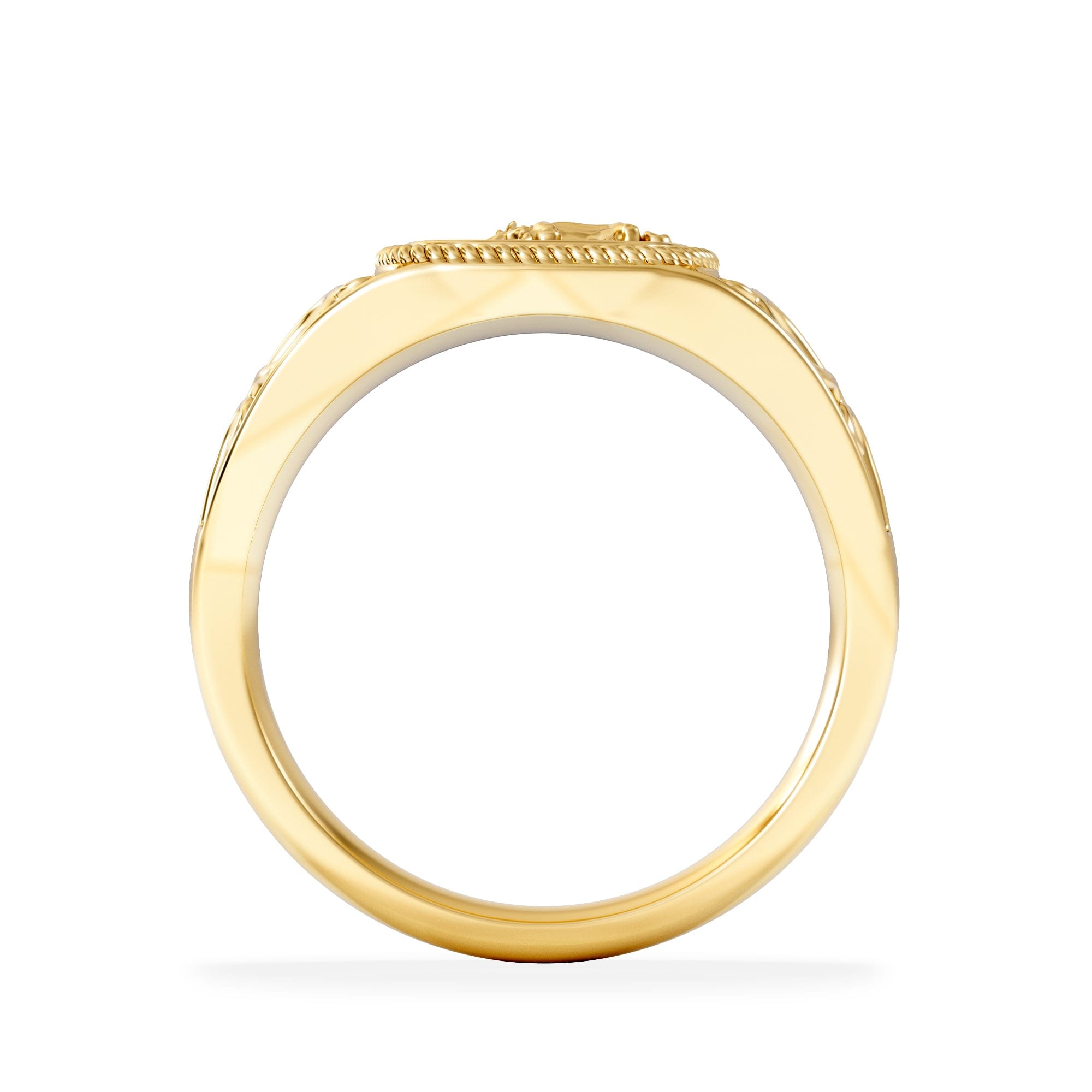 Diamond Leo Zodiac 0.01ct Lab Diamond Signet Ring in 18K Gold Vermeil