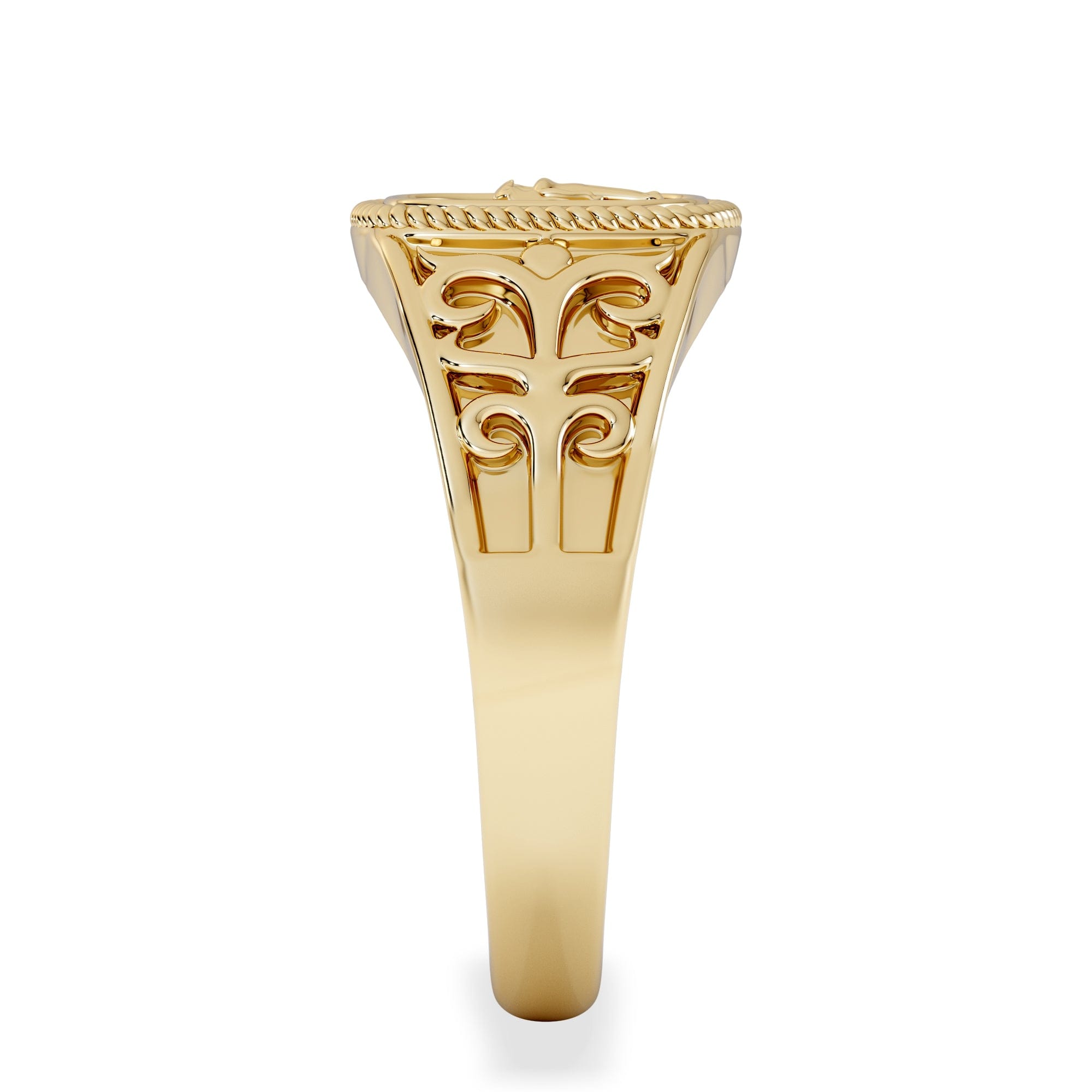 Diamond Gemini Zodiac 0.01ct Lab Diamond Signet Ring in 18K Gold Vermeil