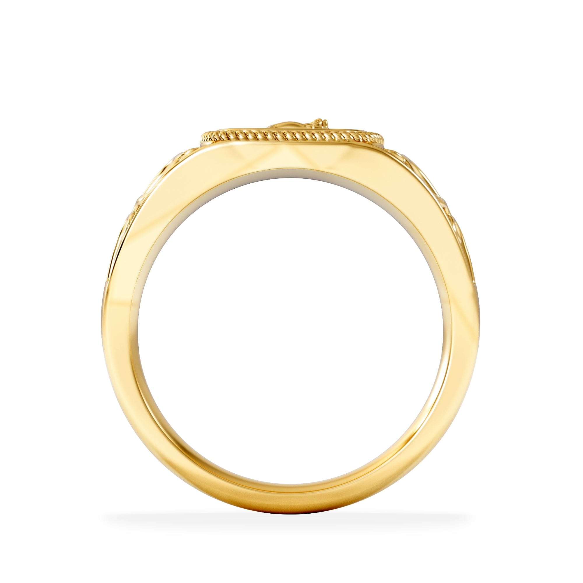 Diamond Aries Zodiac 0.01ct Lab Diamond Signet Ring in 18K Gold Vermeil