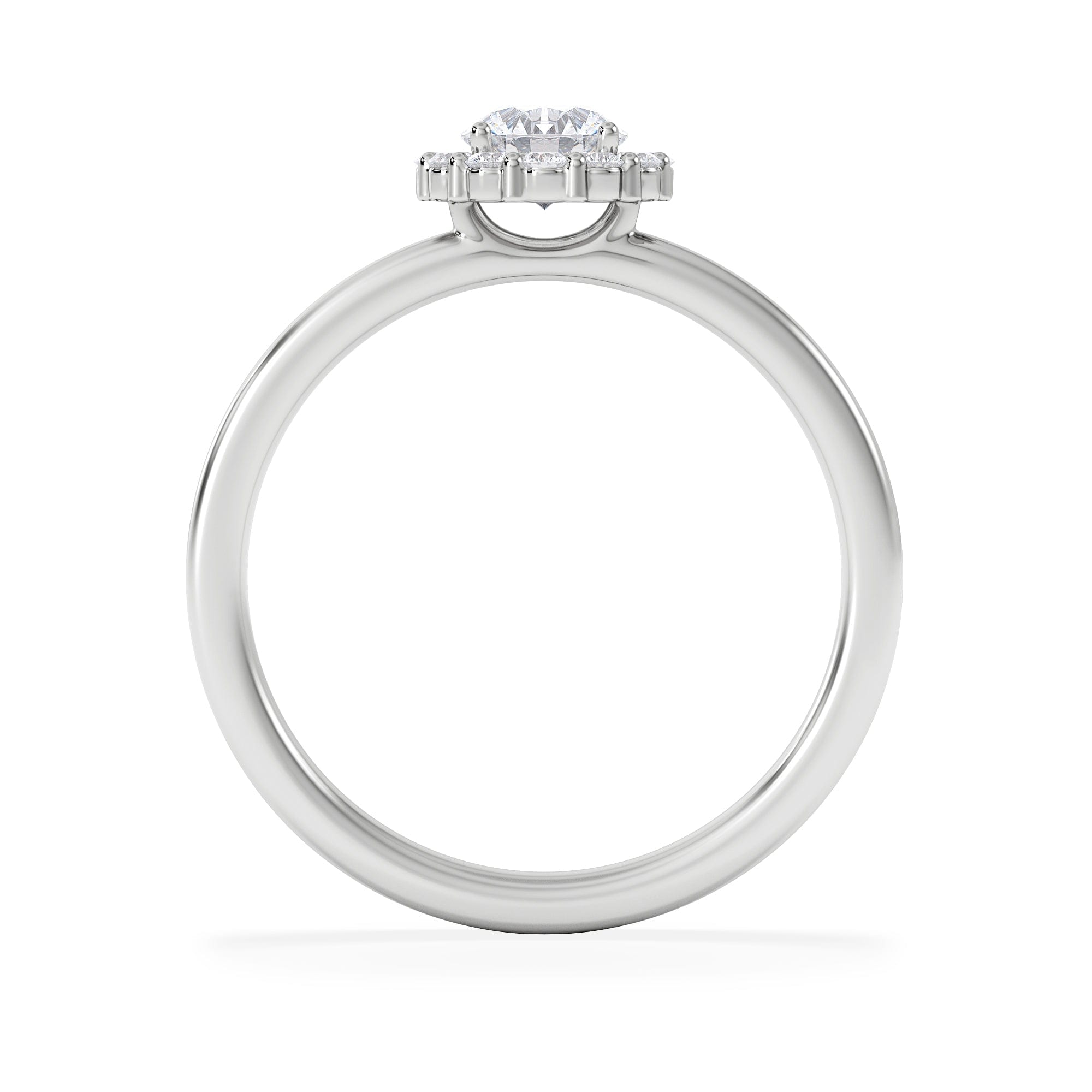 Diamond The Fleur Halo 0.50ct H/SI Round Cut Lab Diamond Ring in Silver