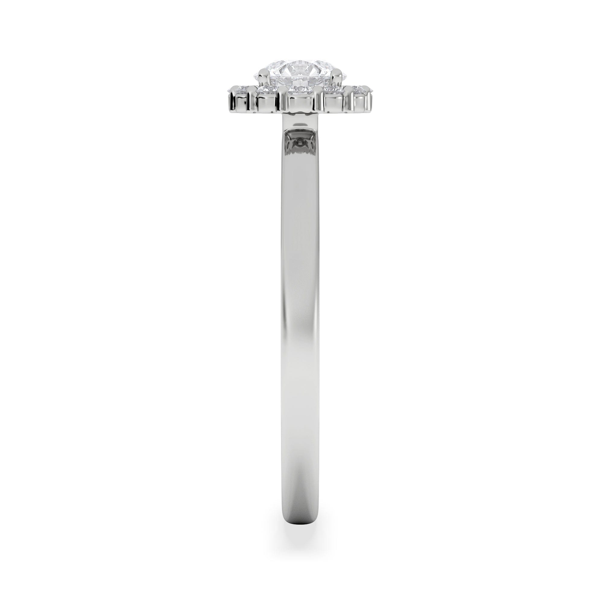Diamond The Fleur Halo 0.50ct H/SI Round Cut Lab Diamond Ring in Silver