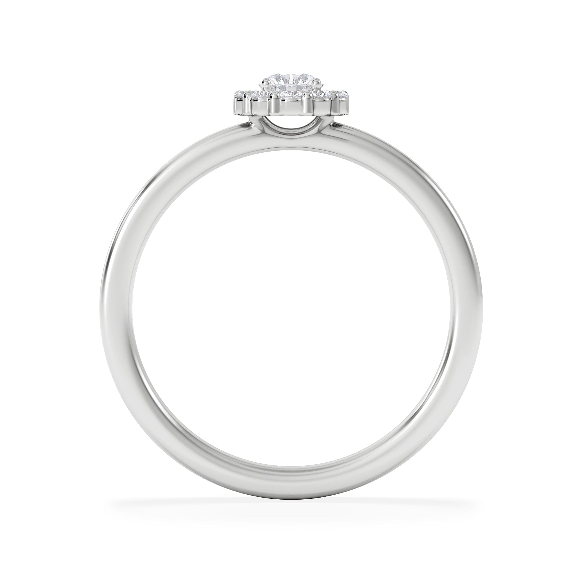 Diamond The Fleur Halo 0.30ct H/SI Round Cut Lab Diamond Ring in Silver