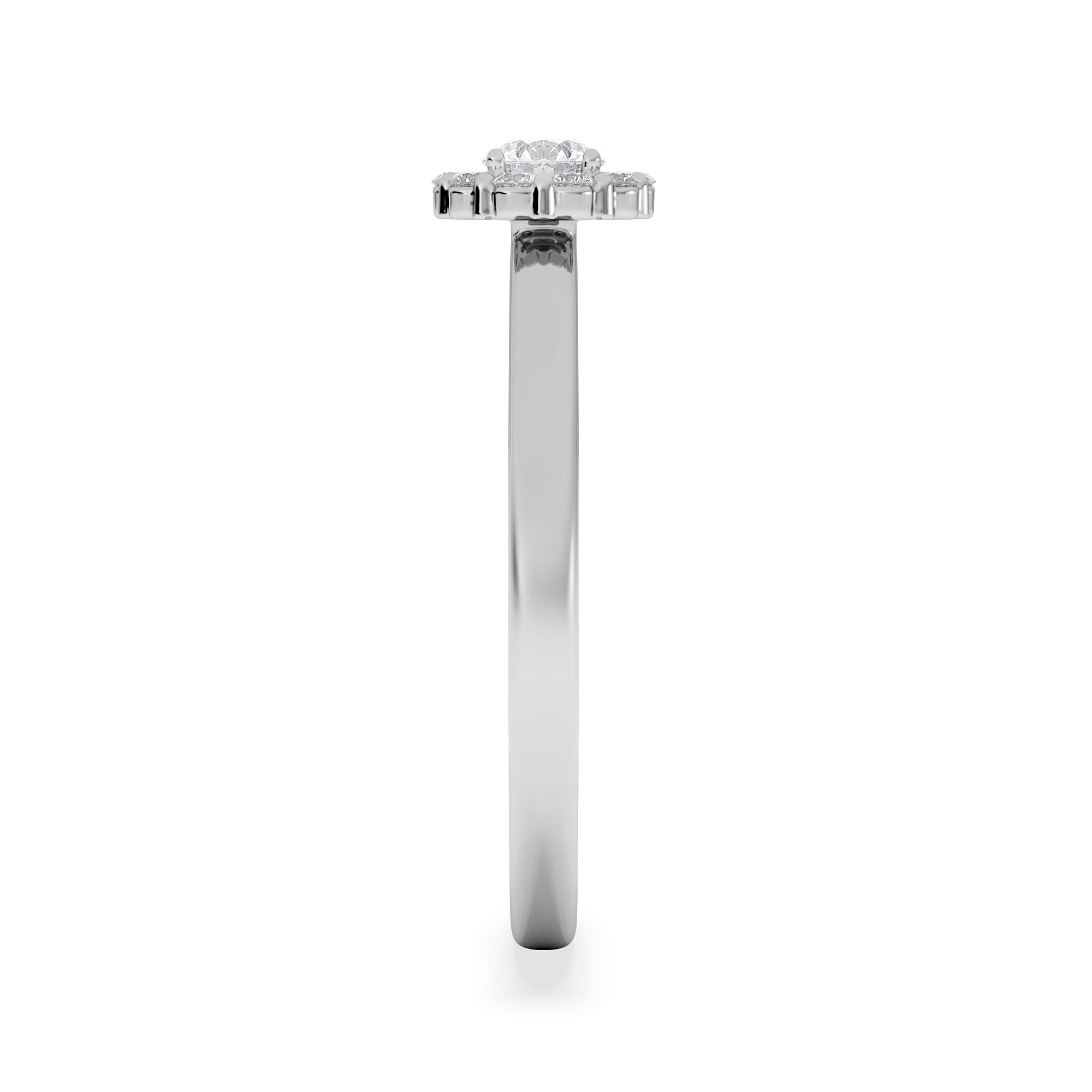 Diamond The Fleur Halo 0.30ct H/SI Round Cut Lab Diamond Ring in Silver