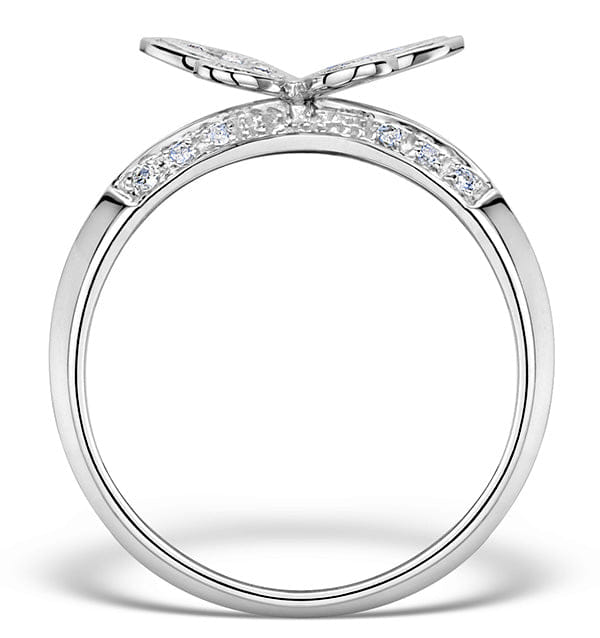 BUTTERFLY Diamond 0.15ct 9K White Gold Butterfly Ring