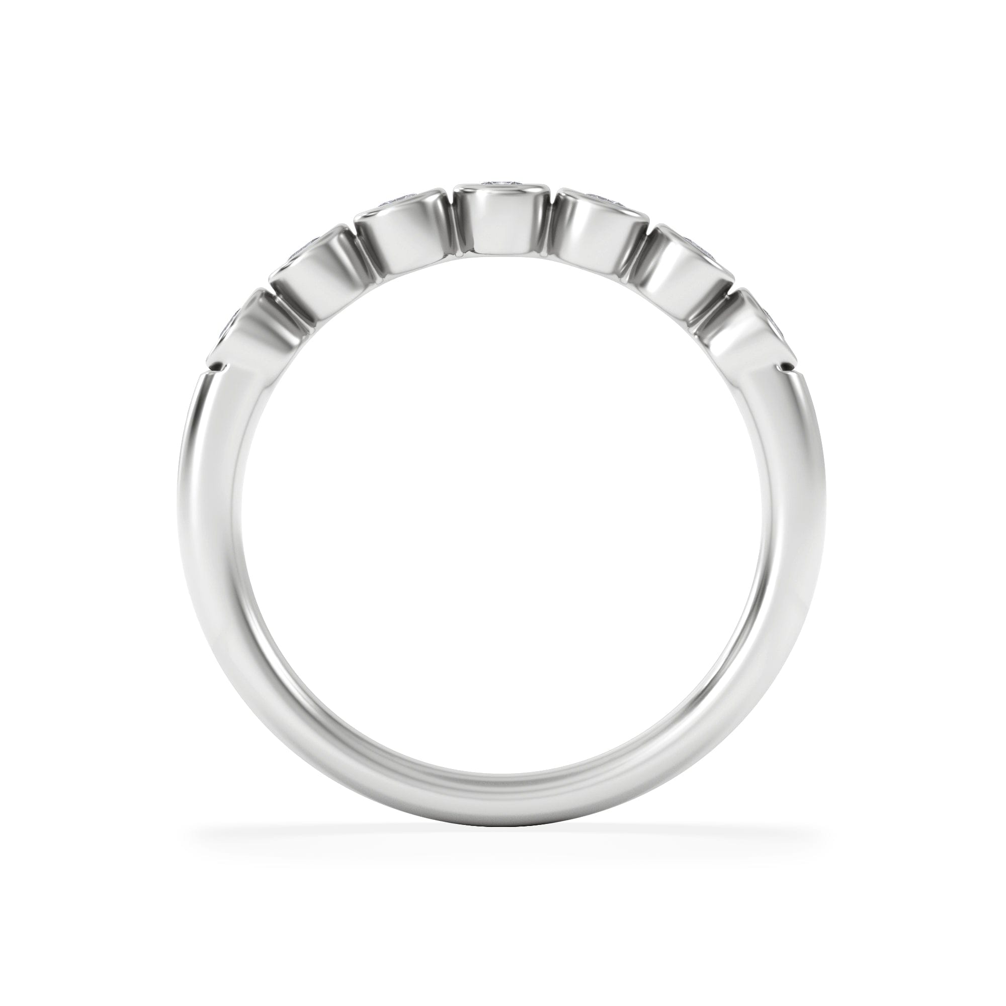 RING Orbit Half Band 0.30ct F/VS Round Cut Rubover Eternity Ring in 18K Silver