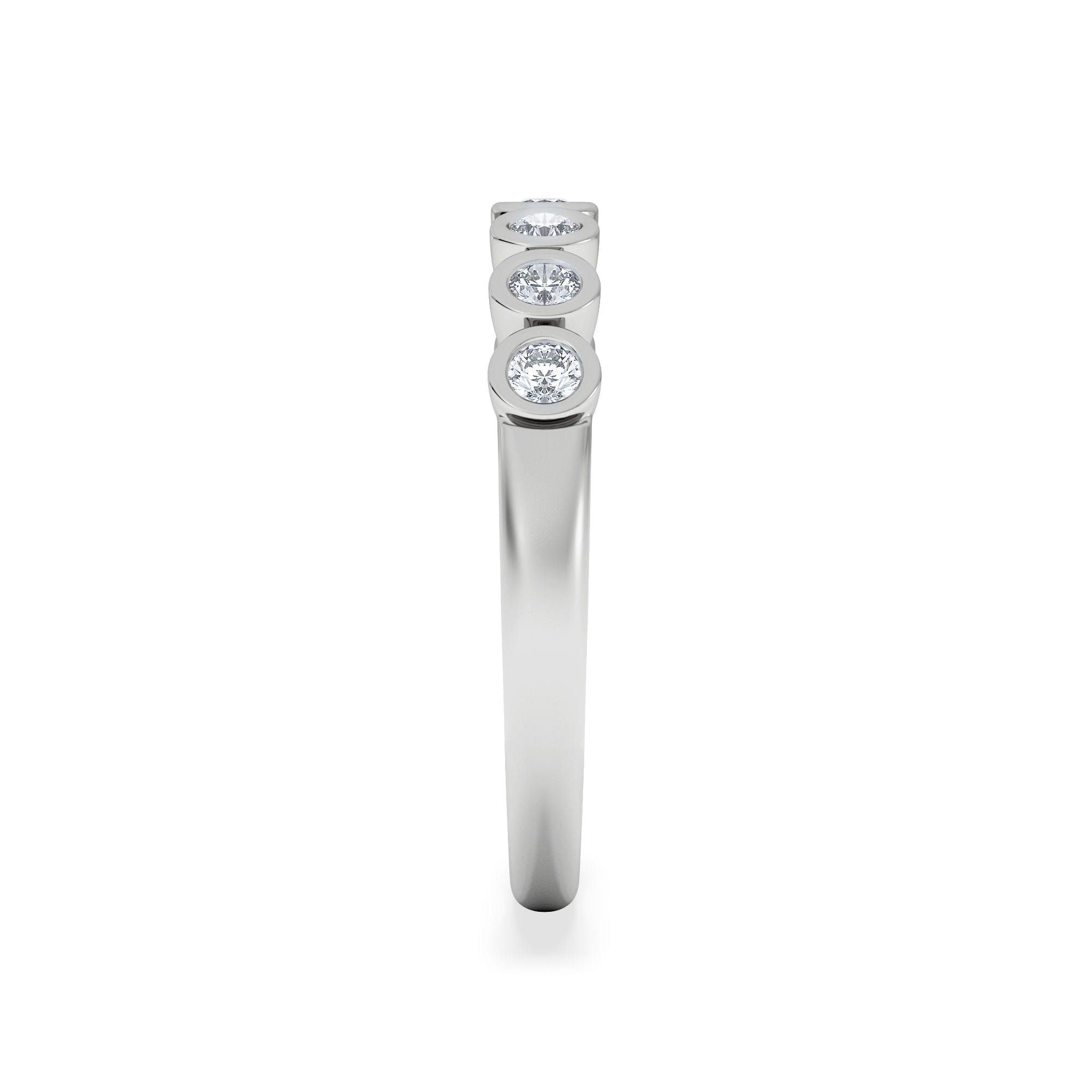 RING Orbit Half Band 0.30ct F/VS Round Cut Rubover Eternity Ring in 18K Silver