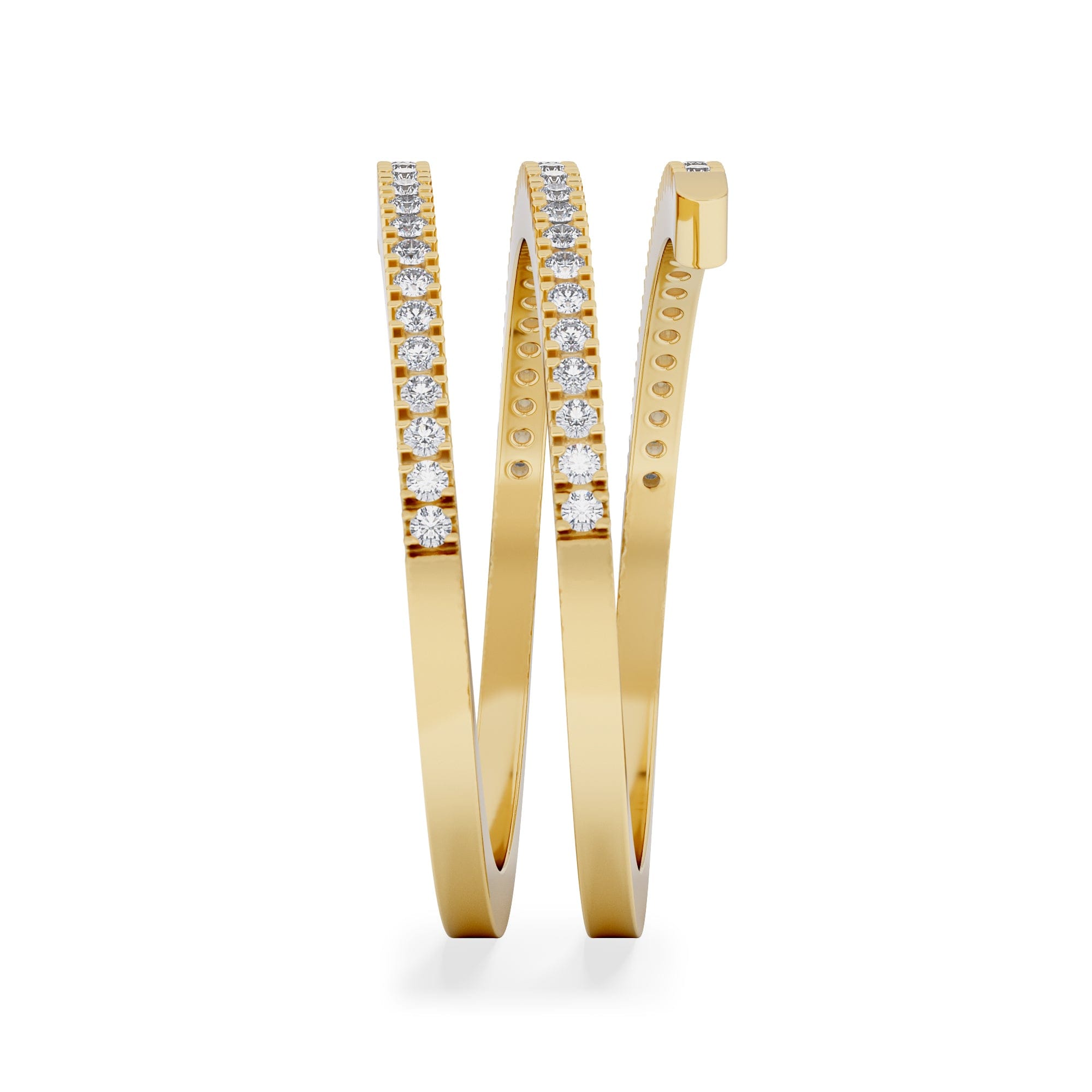 Diamond Lab Diamond Spiral Ring 0.25ct in 18k Gold Vermeil