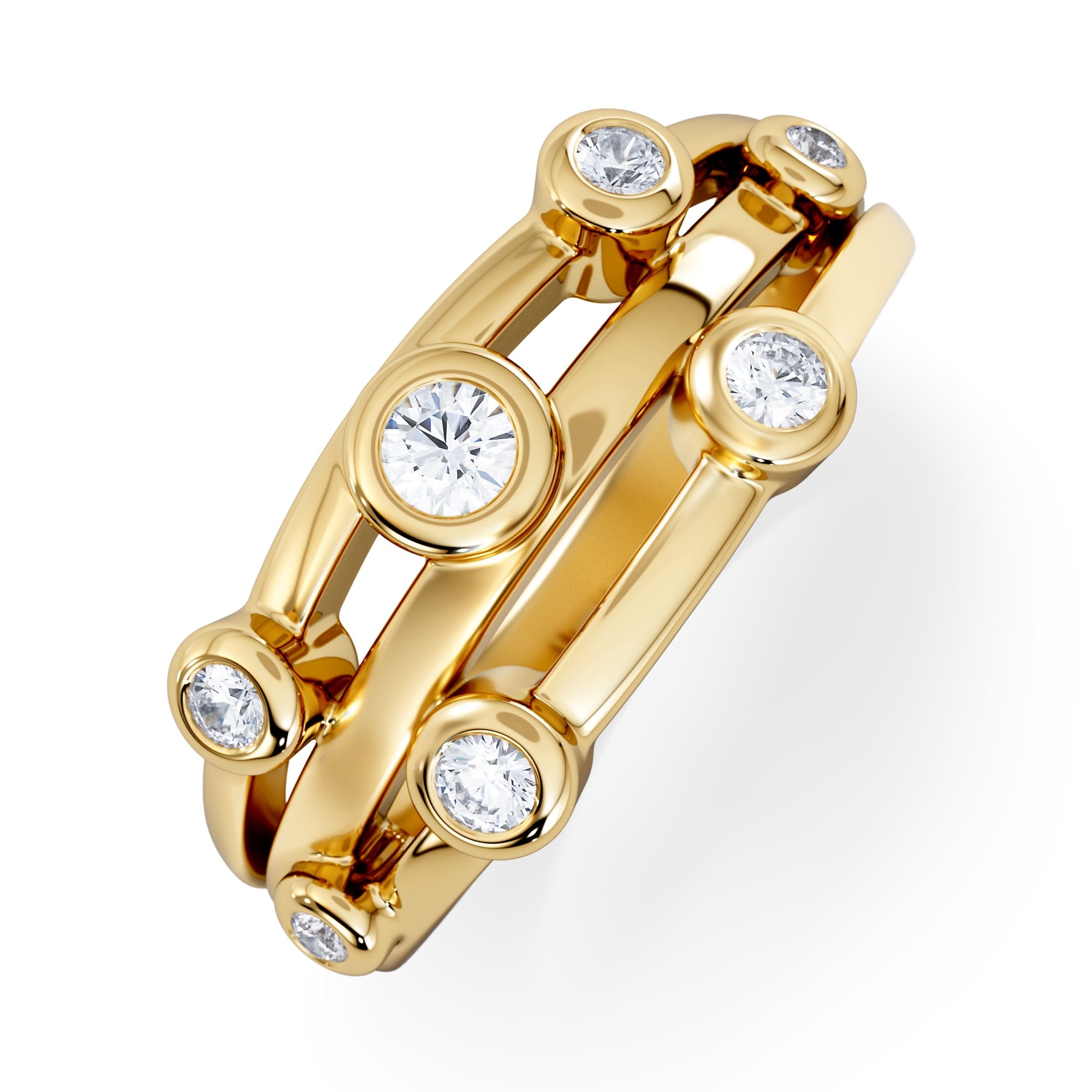 Diamond Lab Diamond Rain Drop Ring 0.25ct in 18K Gold Vermeil