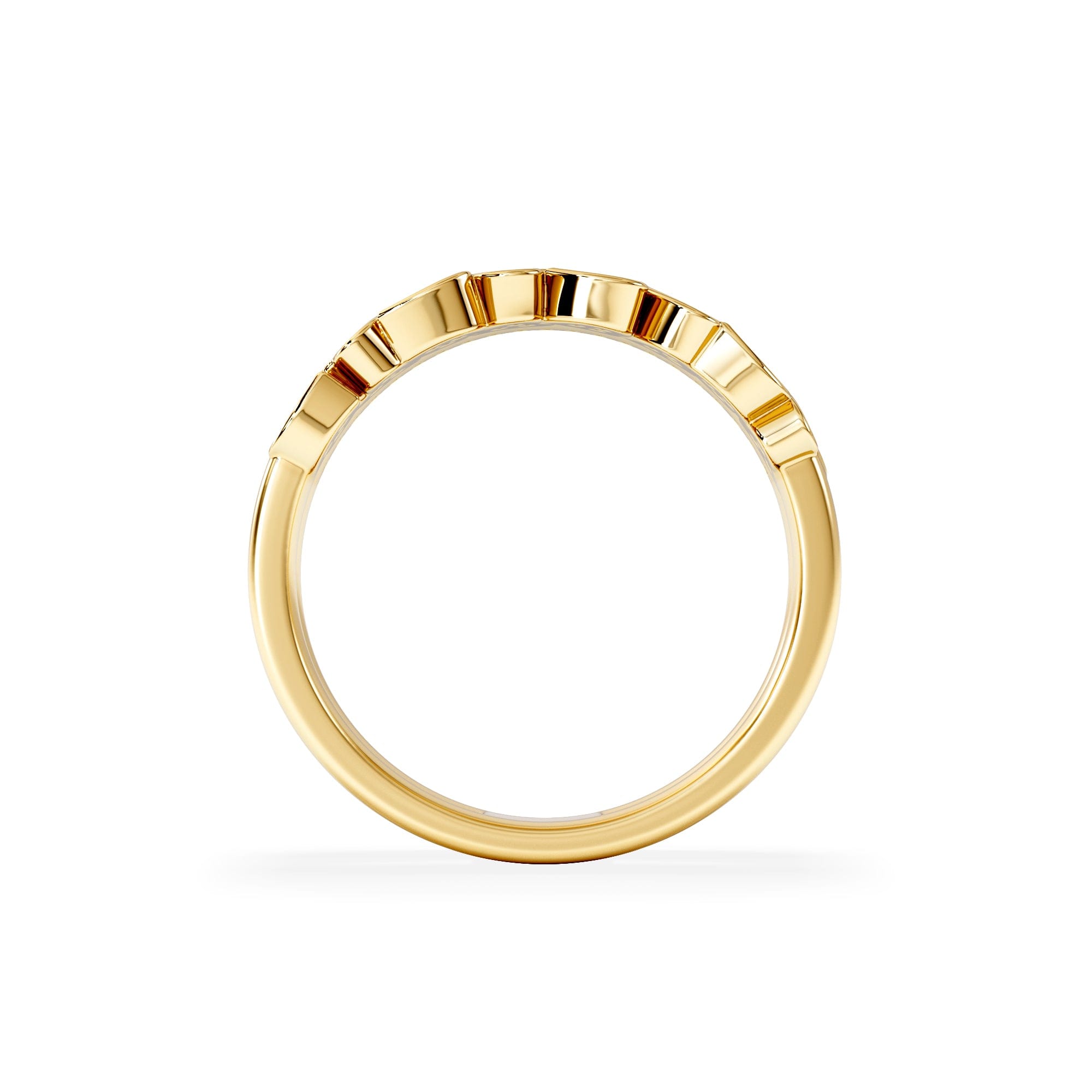 Diamond Double Heart Band Stacking Ring Lab Diamond 0.20ct in 18K Gold Vermeil