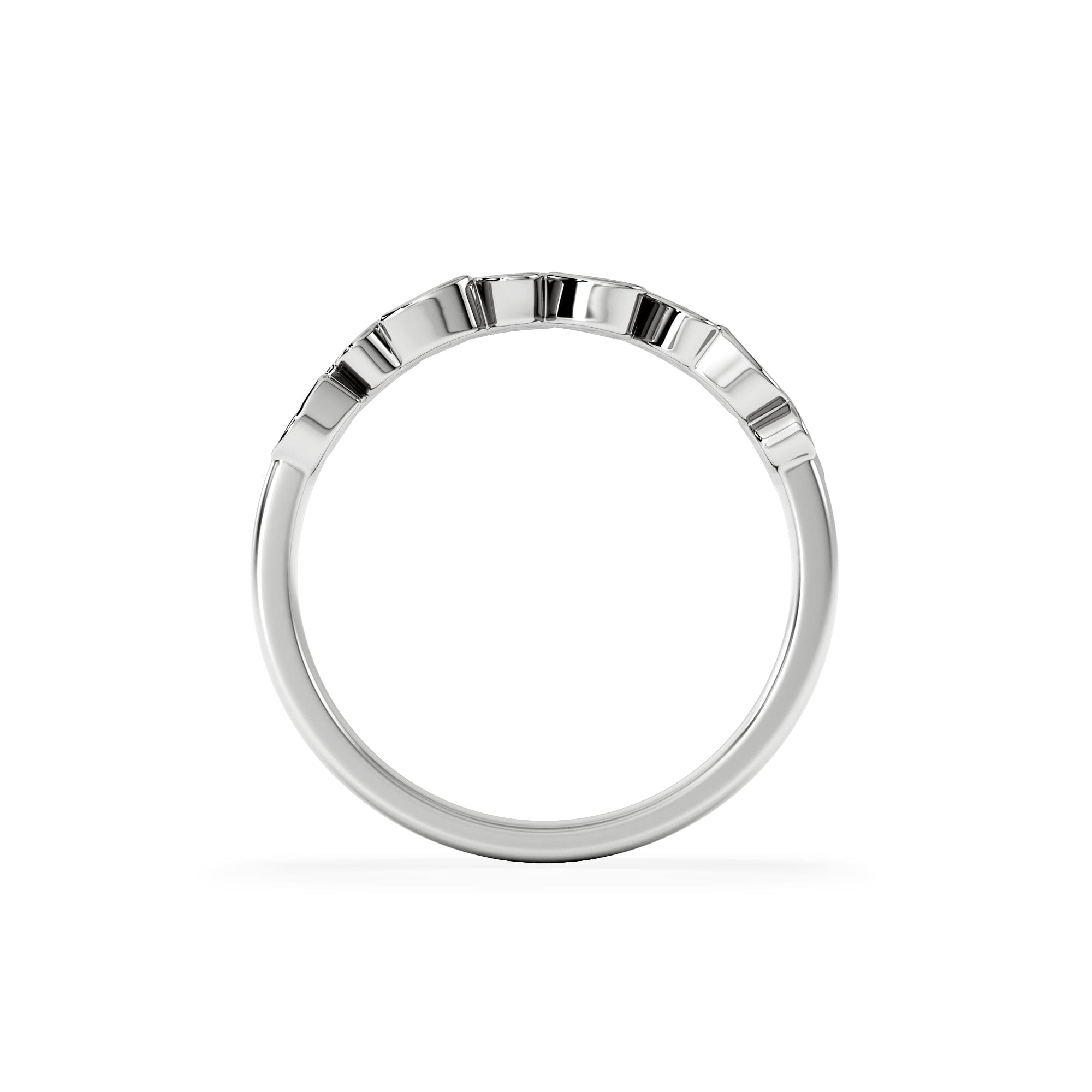 Diamond Heart Half Eternity Ring Lab Diamond 0.11ct in 925 SIlver