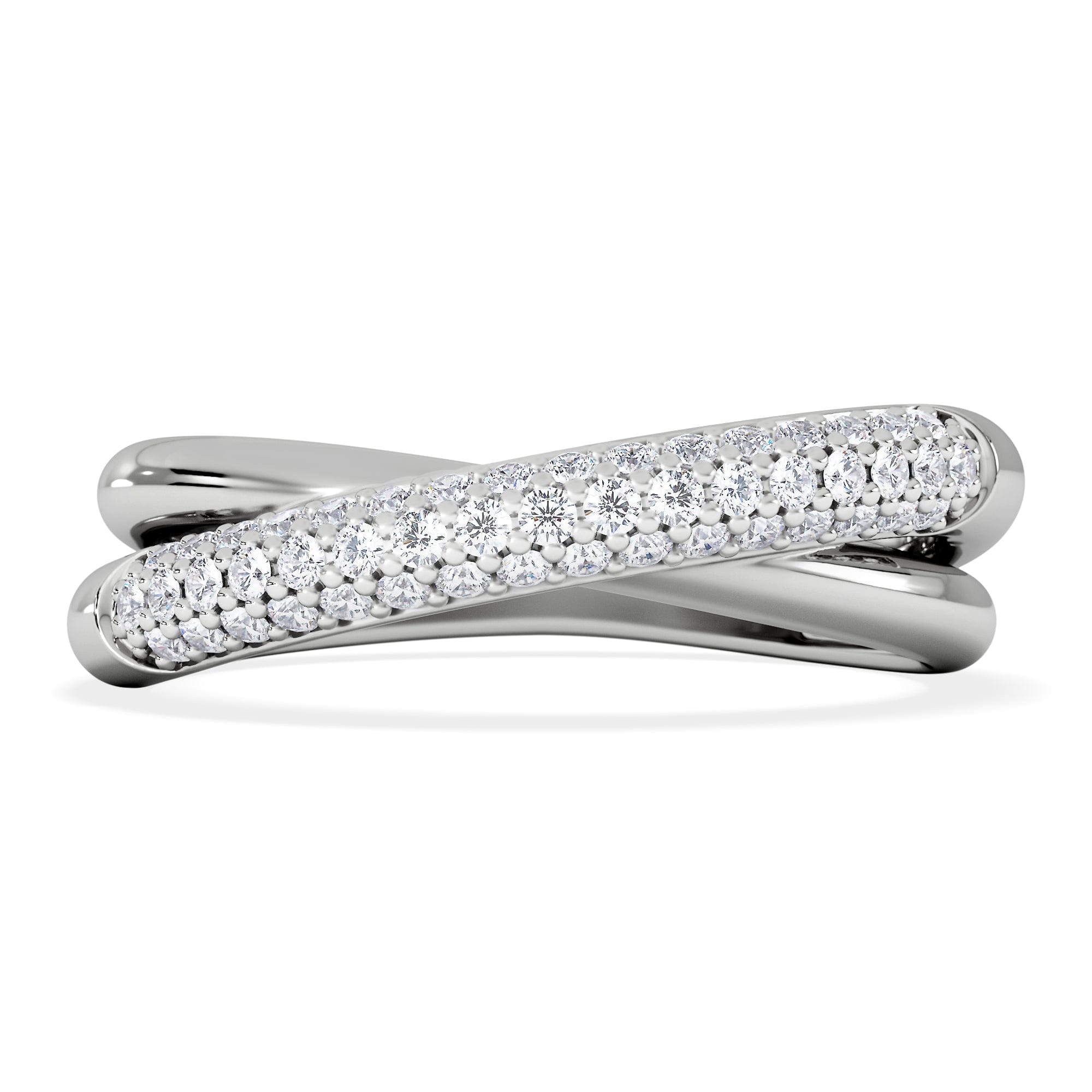 Diamond Crossover Set Lab Diamond Ring 0.35ct in 925 Silver