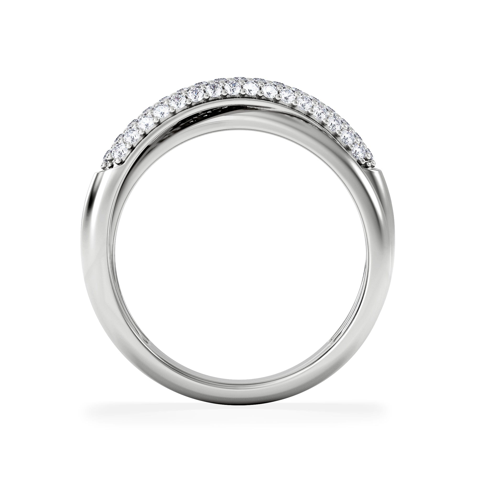 Diamond Crossover Set Lab Diamond Ring 0.35ct in 925 Silver