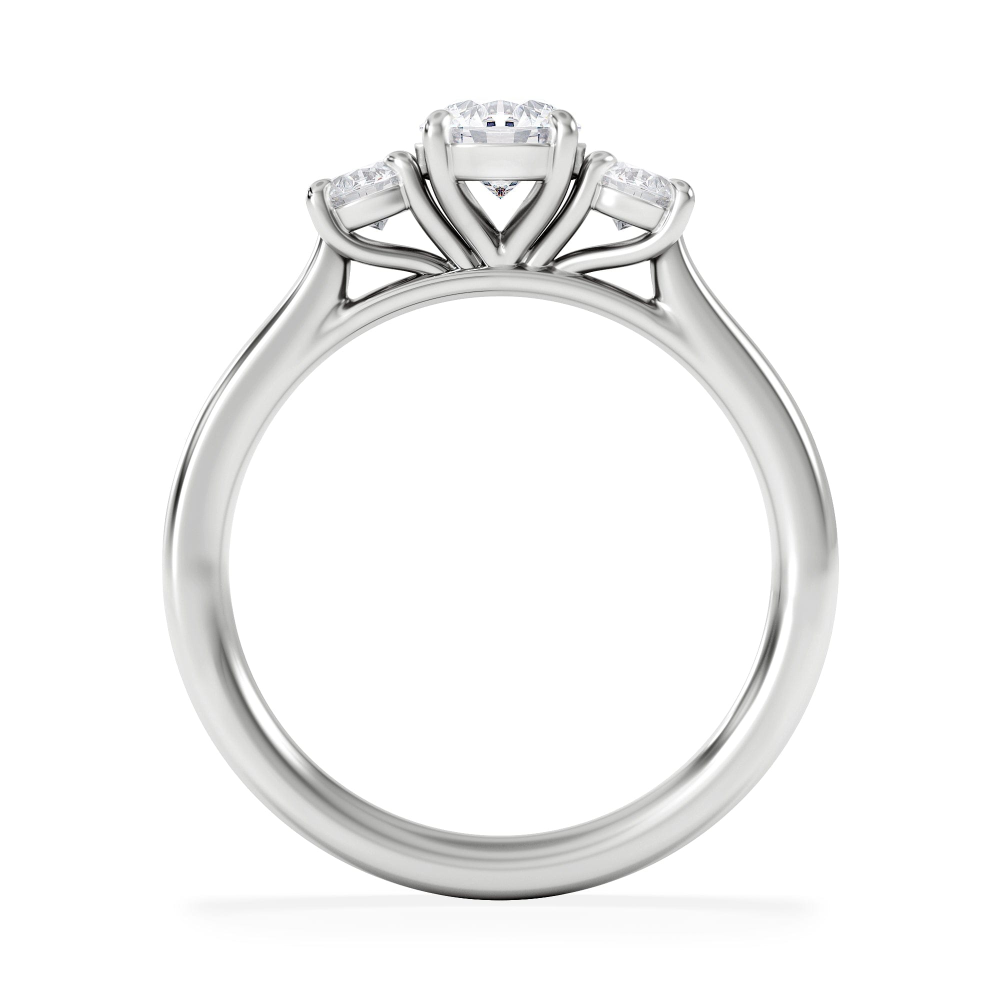 Diamond Evoke 3 Stone Round Cut Lab Diamond Ring 0.50ct in 925 Silver