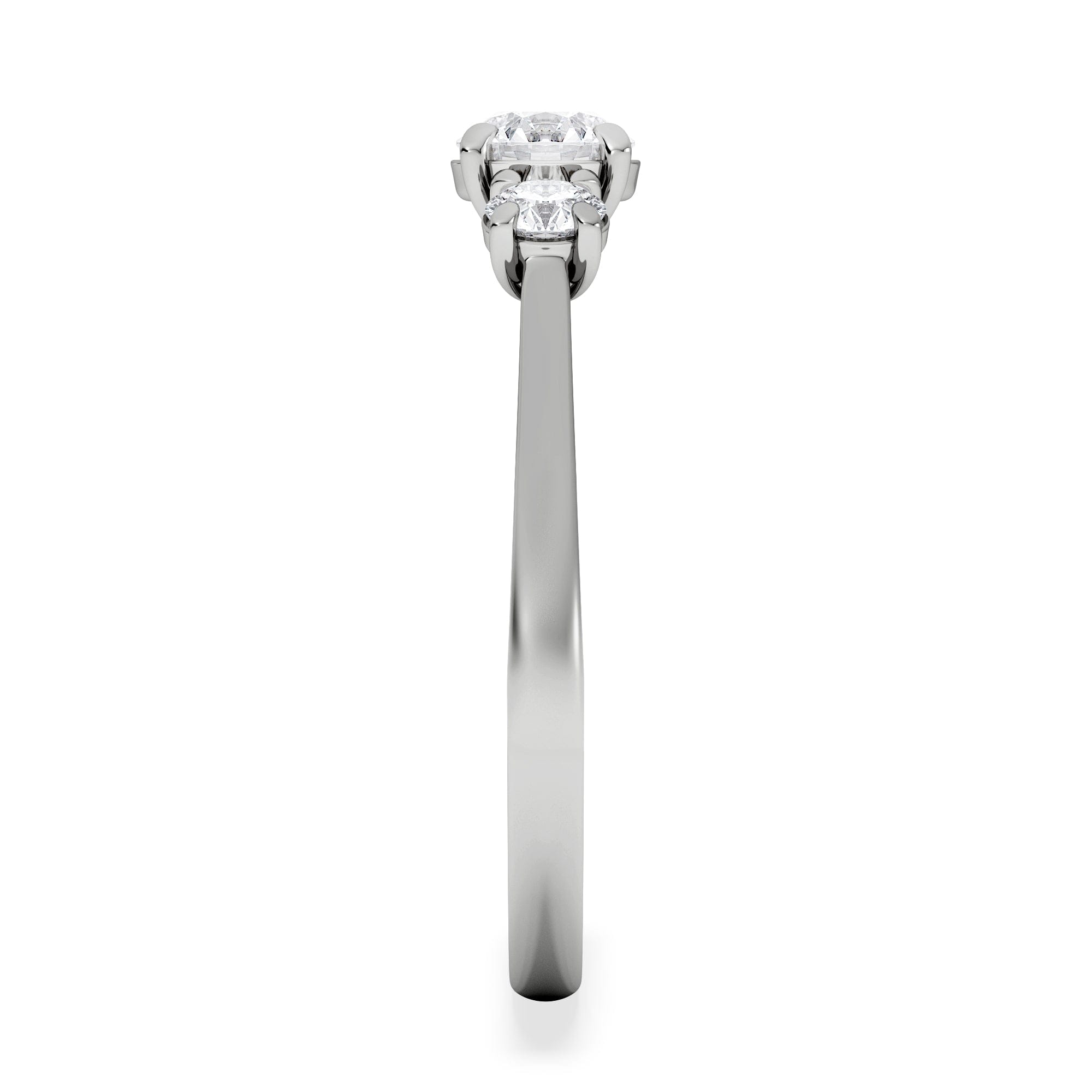 Diamond Evoke 3 Stone Round Cut Lab Diamond Ring 0.50ct in 925 Silver