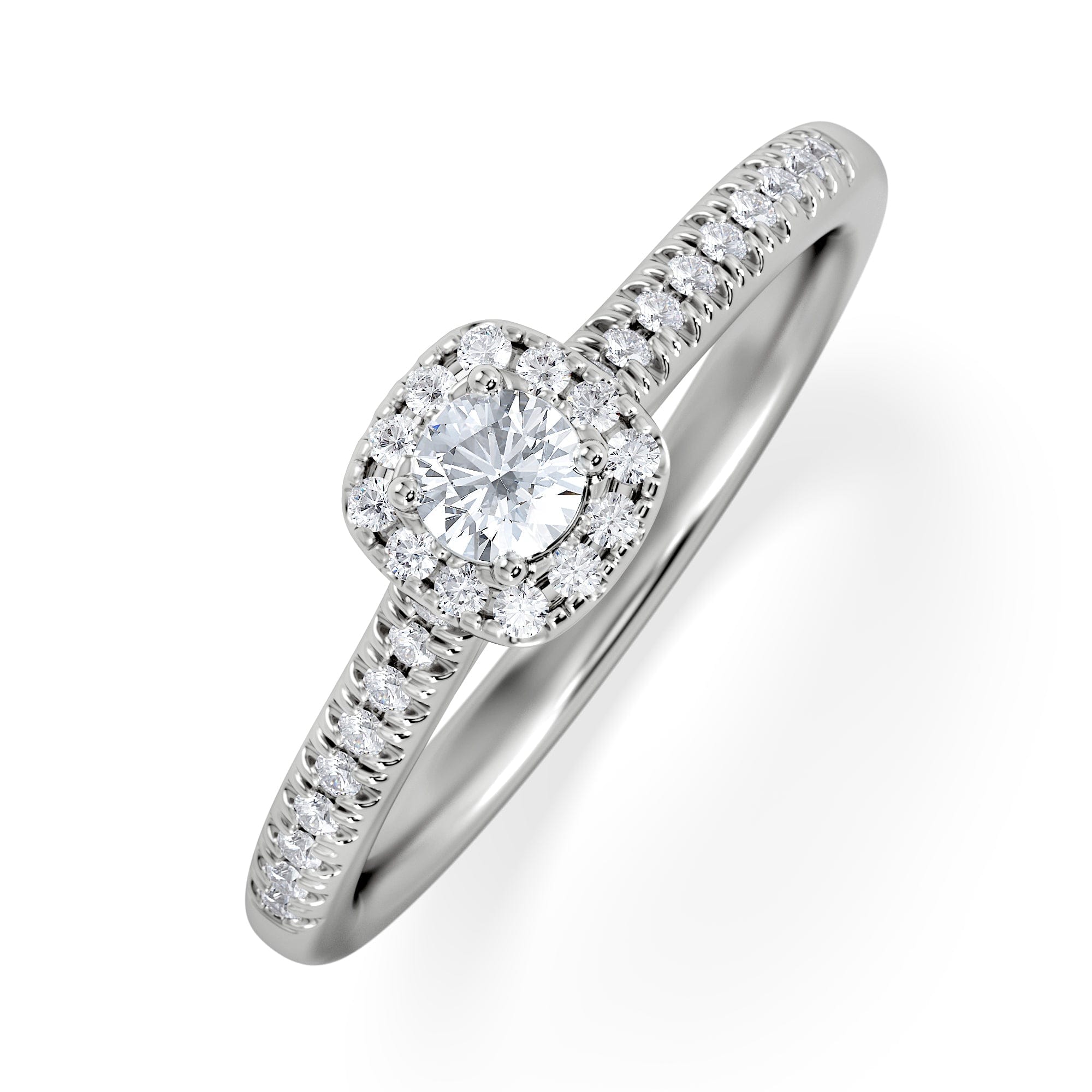Diamond Lumia Round Cut Lab Diamond Halo Ring 0.33ct F/VS in 925 Silver
