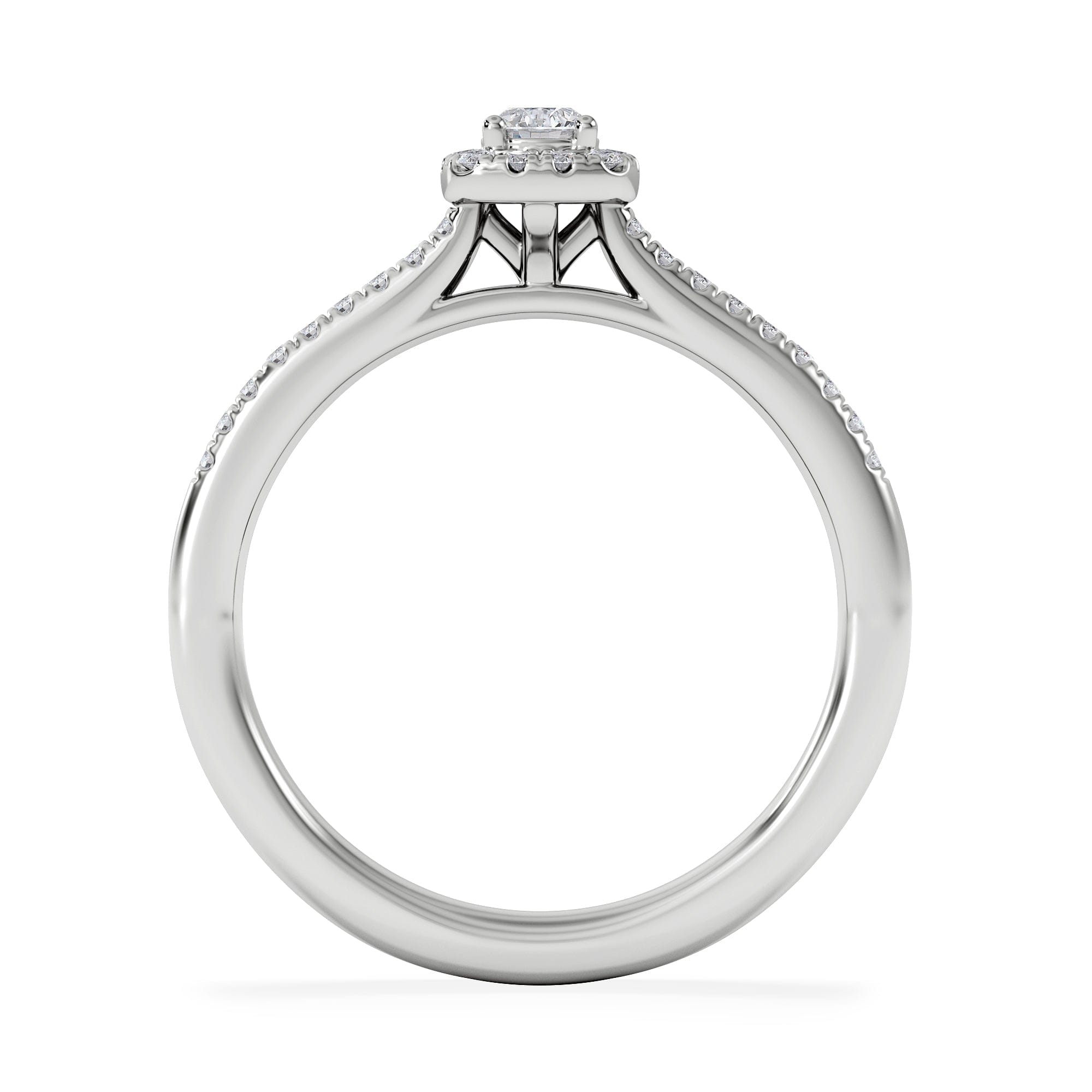 Diamond Lumia Round Cut Lab Diamond Halo Ring 0.33ct F/VS in 925 Silver