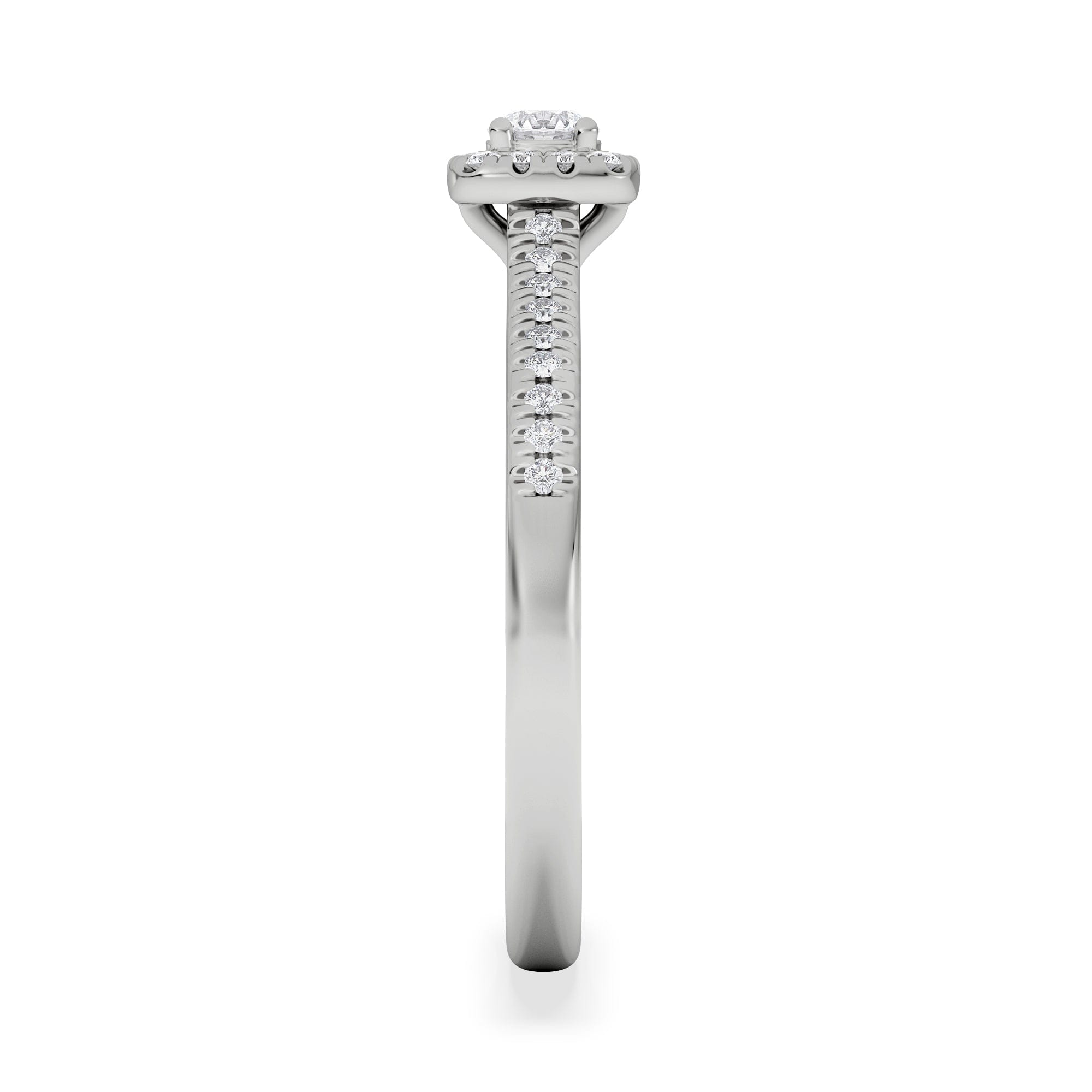 Diamond Lumia Round Cut Lab Diamond Halo Ring 0.33ct F/VS in 925 Silver