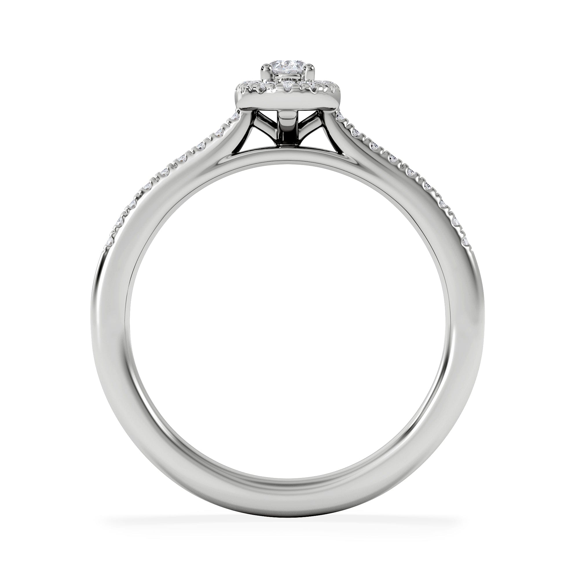 Diamond Lumia Oval Cut Lab Diamond Halo Ring 0.33ct F/VS in 925 Silver