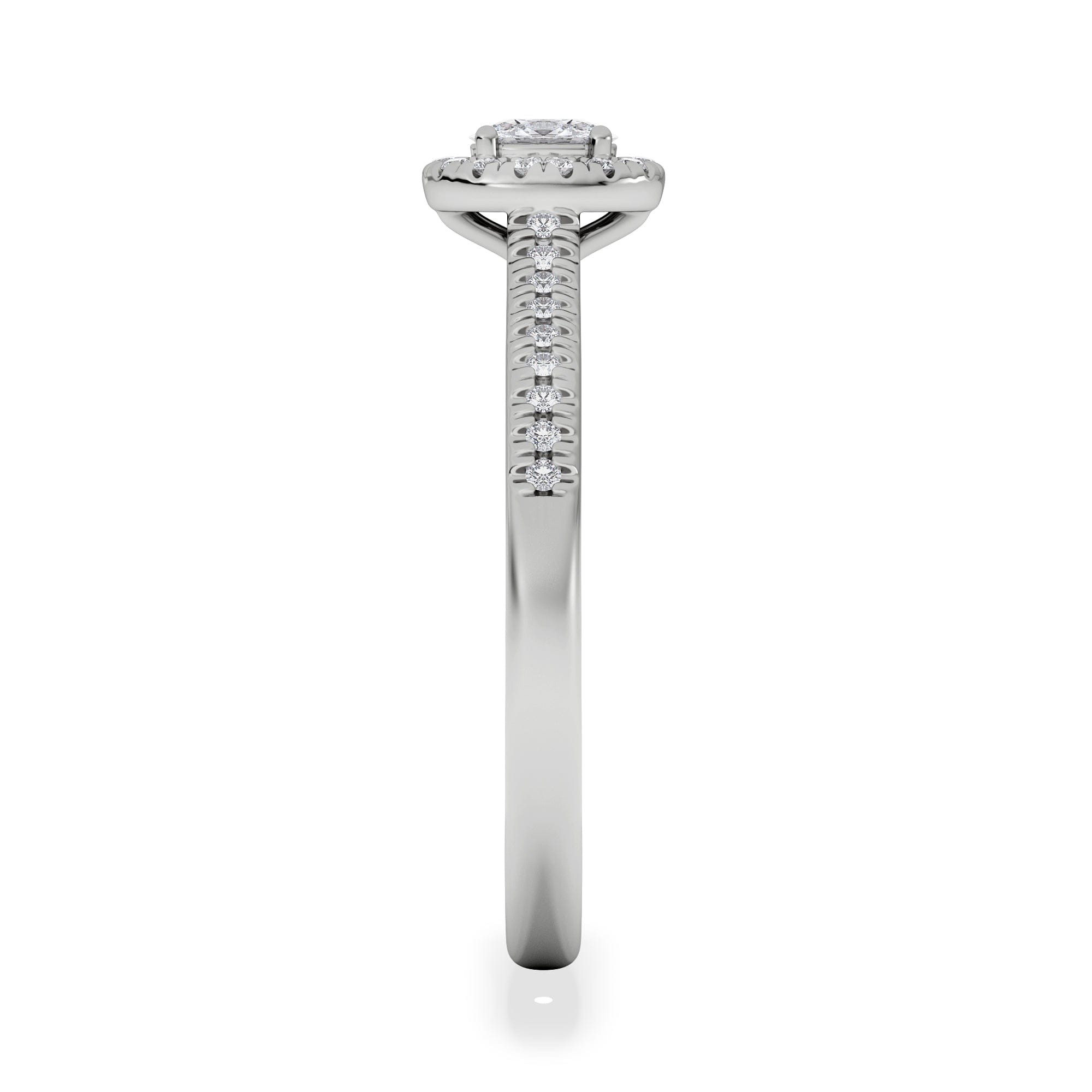 Diamond Lumia Oval Cut Lab Diamond Halo Ring 0.33ct F/VS in 925 Silver