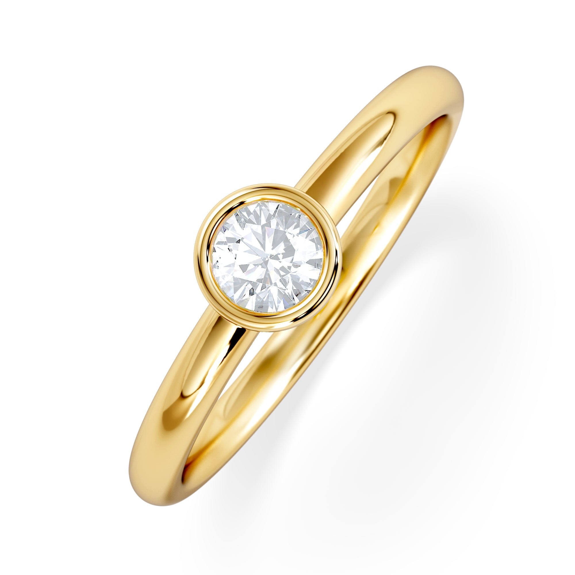 Solitaire Horizon Round Cut Lab Diamond Solitaire Ring 0.25ct H/SI in 9K Gold