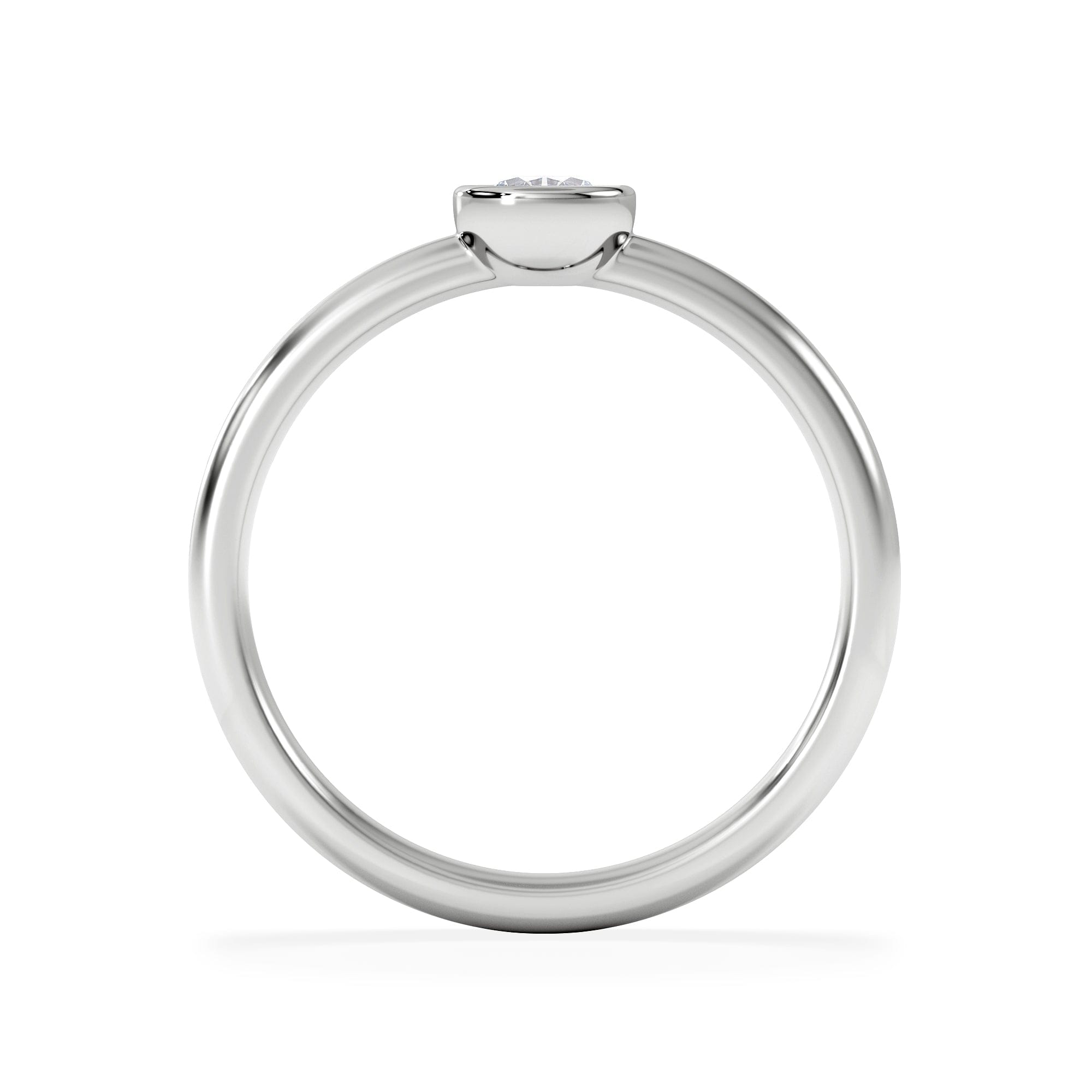 Solitaire Horizon Round Cut Lab Diamond Solitaire Ring 0.25ct H/SI in 925 Silver