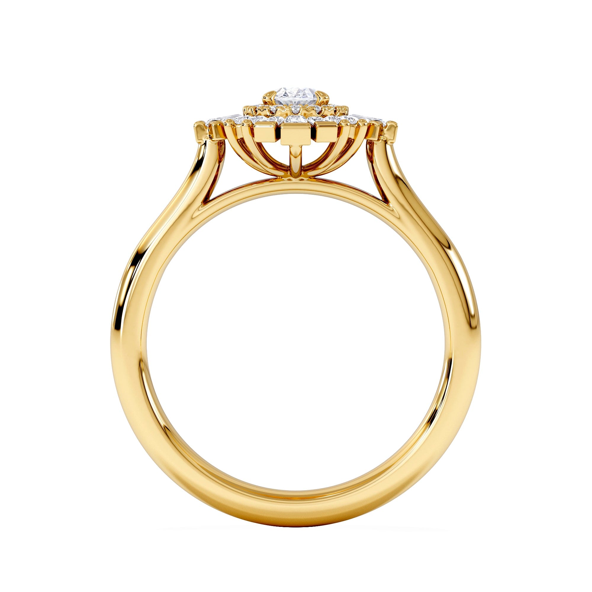Diamond The Radiance Lab Diamond Ring 0.52ct H/SI Set in 18K Gold Vermeil