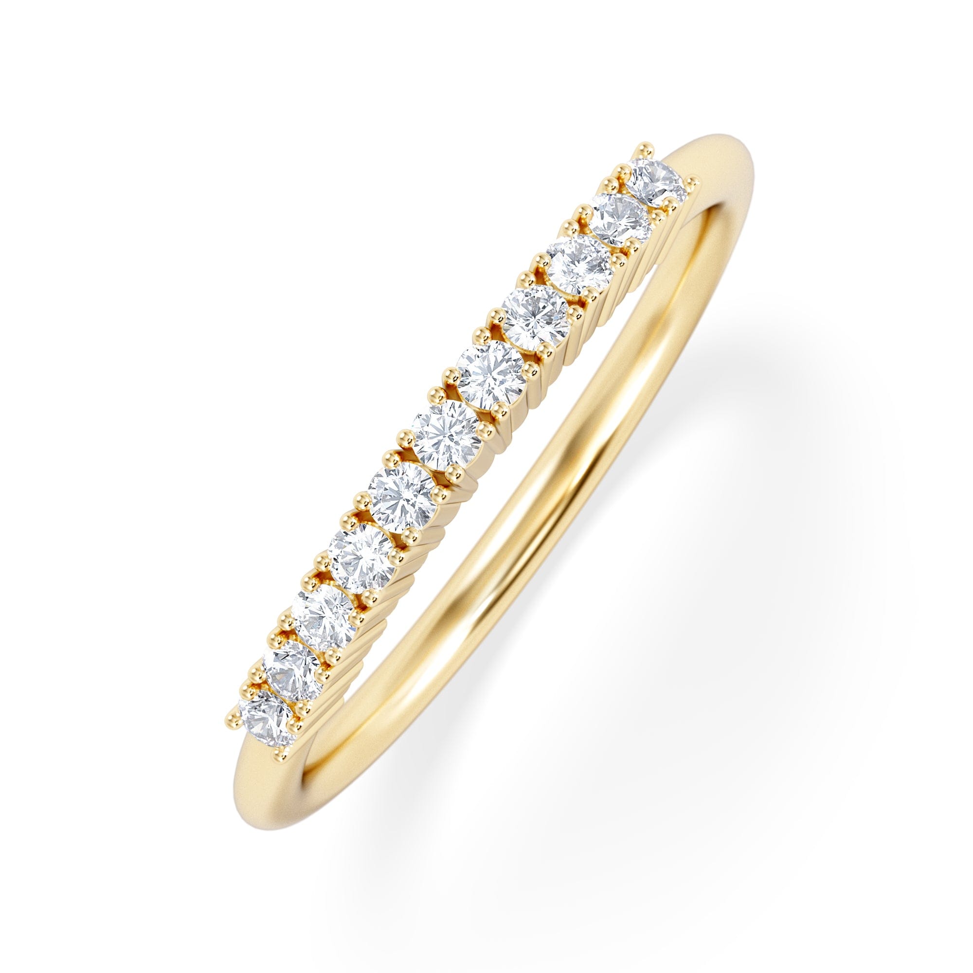 Diamond Twilight Lab Diamond 0.15ct H/SI Half Eternity Ring in 18K Gold Vermeil