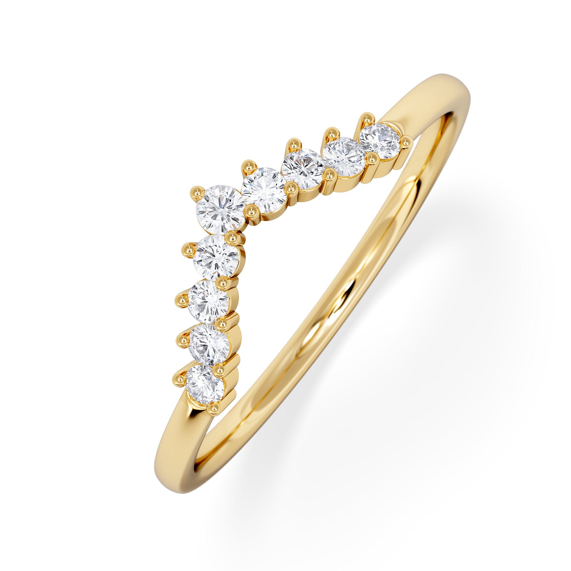 WISHBONE Starlit 0.15ct Lab Diamond Wishbone Ring H/Si Quality in 9K Yellow Gold