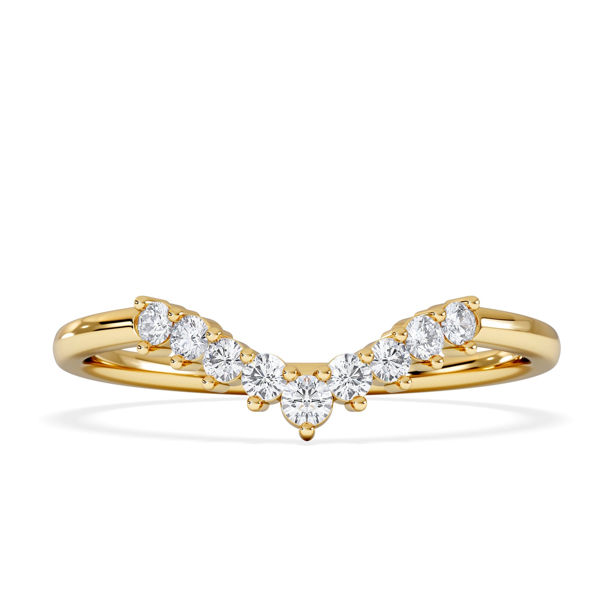 WISHBONE Starlit 0.15ct Lab Diamond Wishbone Ring H/Si Quality in 9K Yellow Gold