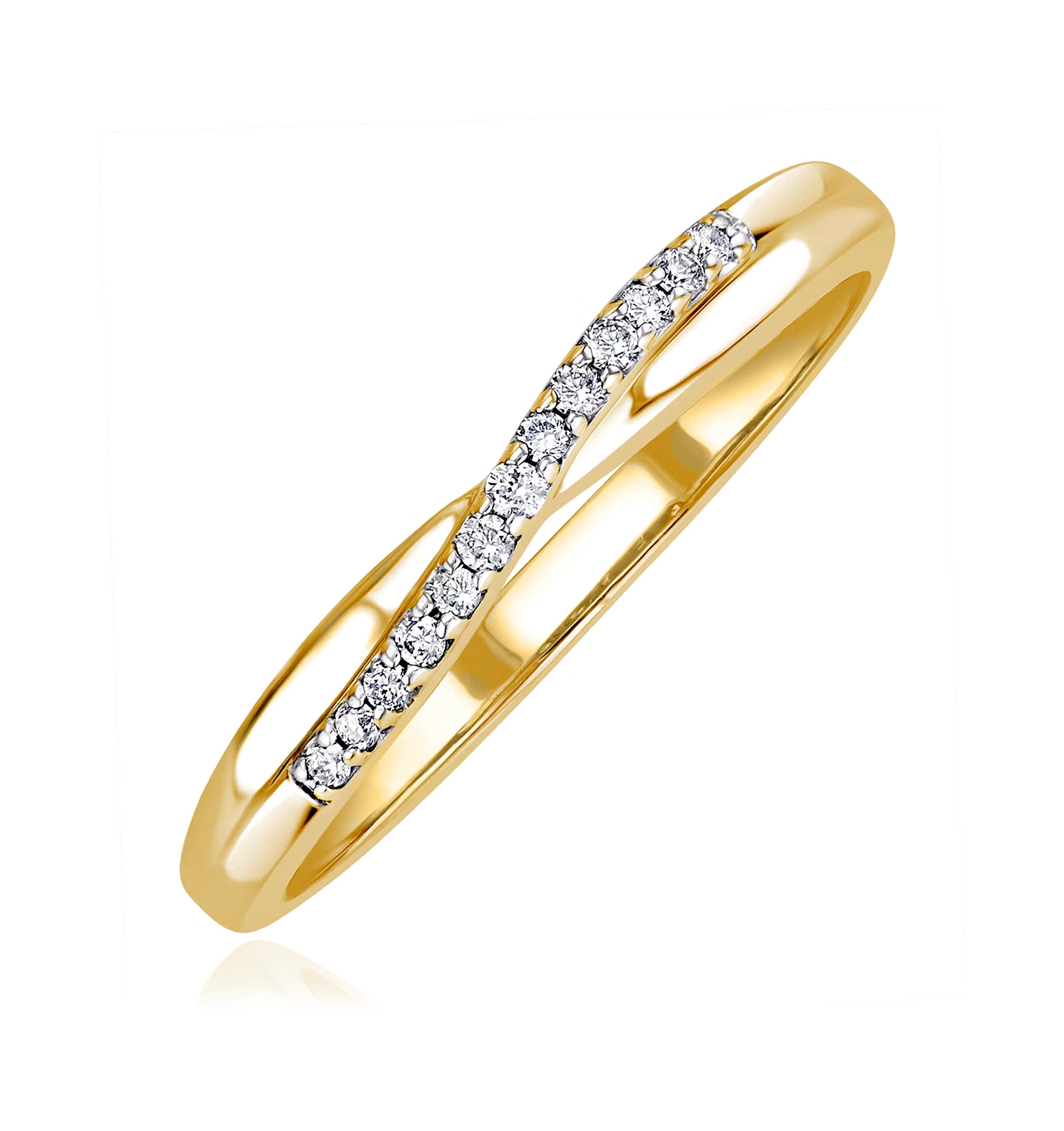 Diamond Lab Diamond Half Eternity Wave Ring 0.05ct in 18K Gold Vermeil