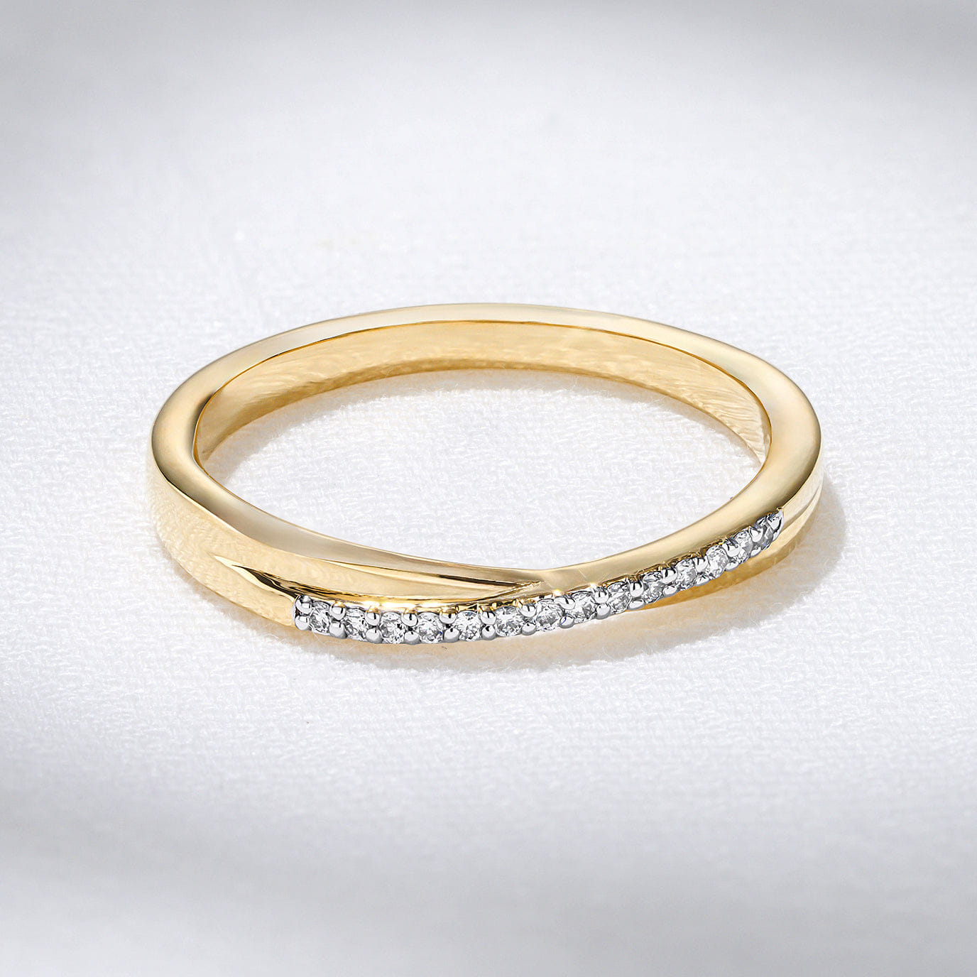 Diamond Lab Diamond Half Eternity Wave Ring 0.05ct in 18K Gold Vermeil