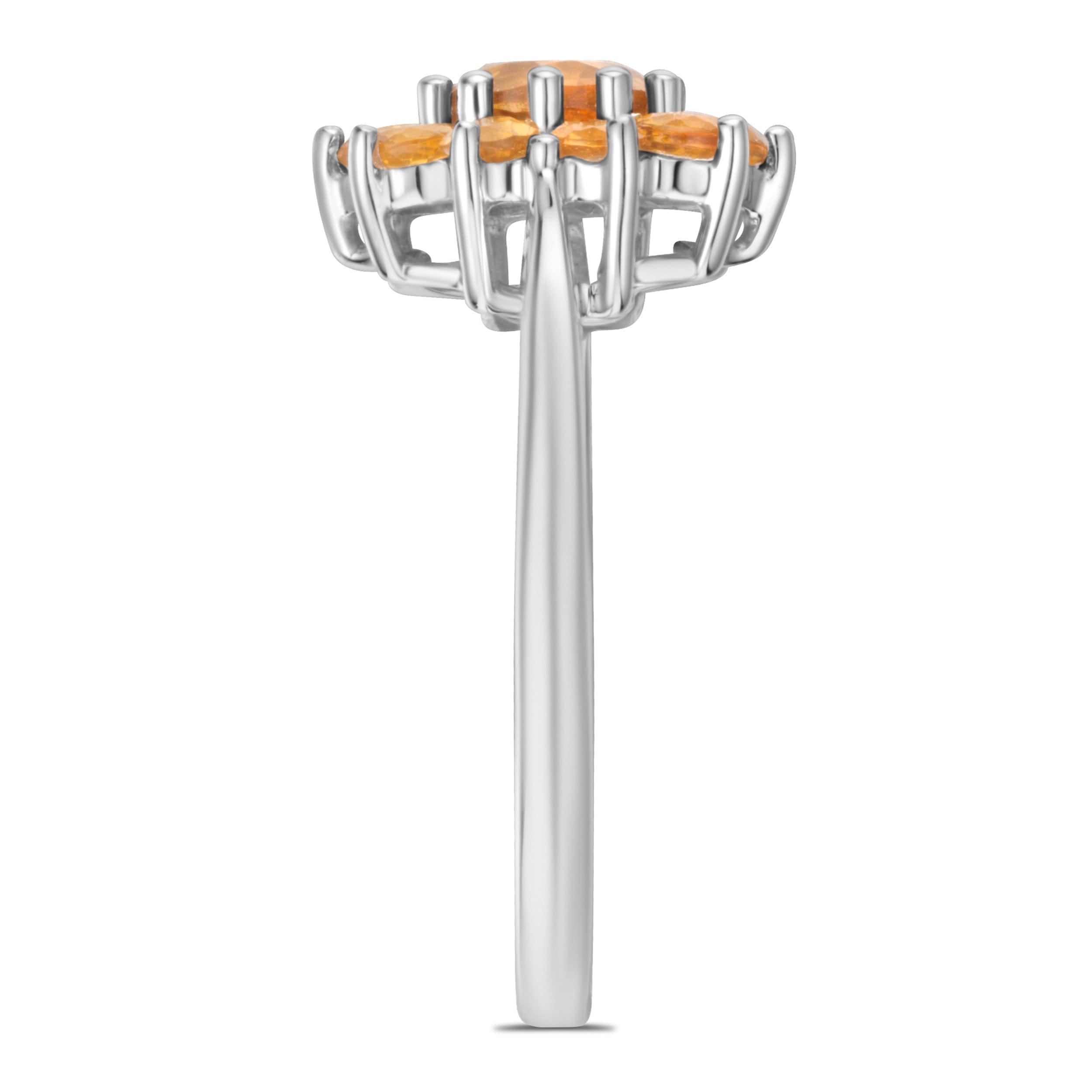 WHITE* 0.96ct Citrine Cluster Ring in 9K White Gold