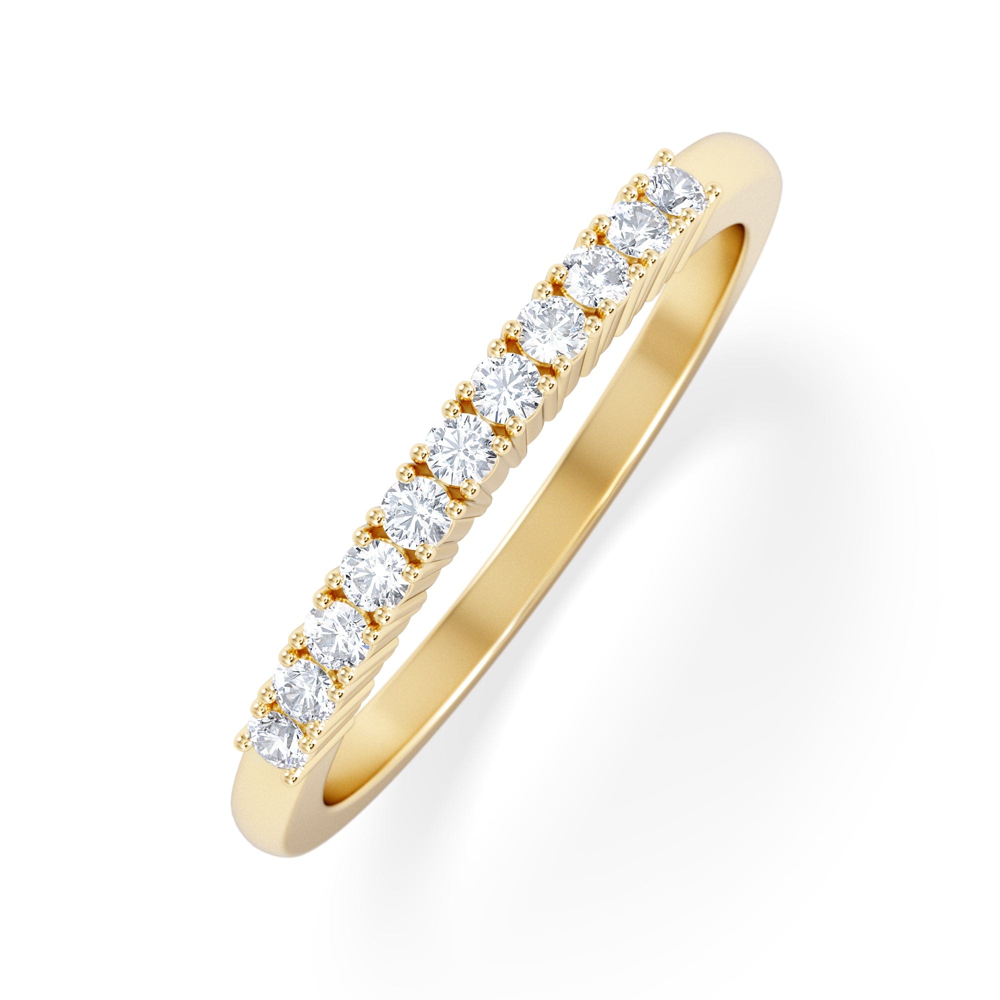 Diamond Half Eternity Ring Lab Diamond 9K Yellow Gold 0.15CT