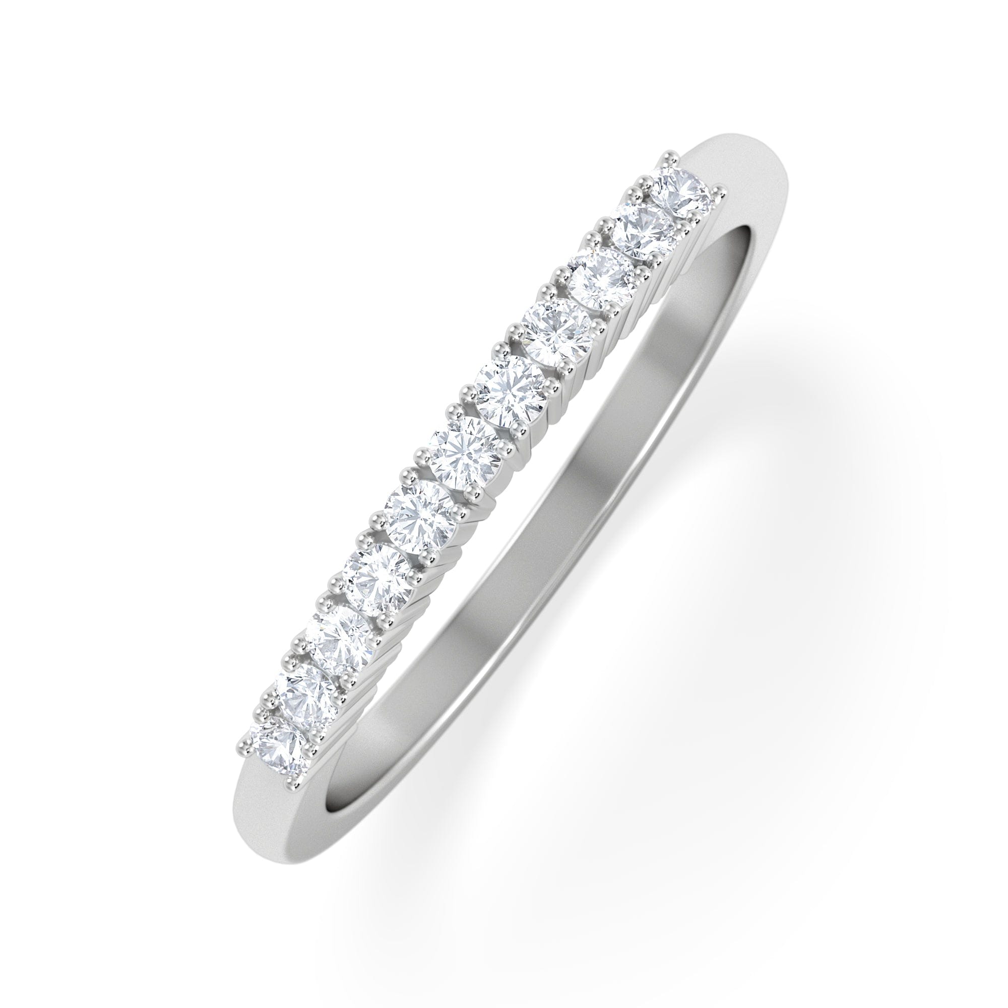 Diamond Half Eternity Ring 0.15CT Claw Set Lab Diamond 9K White Gold