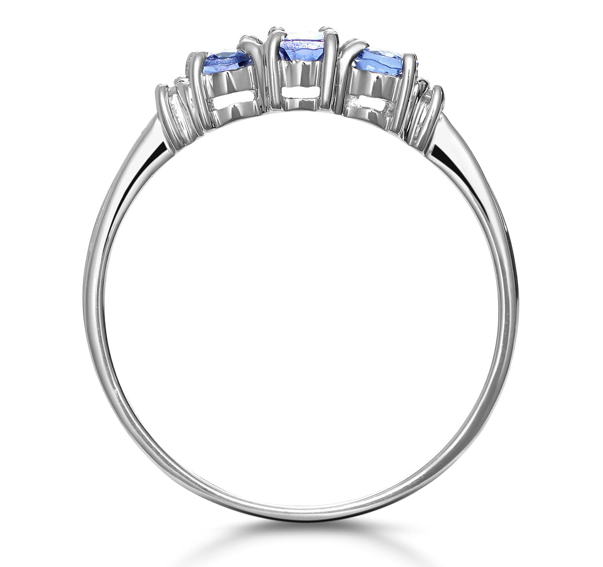 Diamond Tanzanite 0.59CT And Diamond 9K White Gold Ring