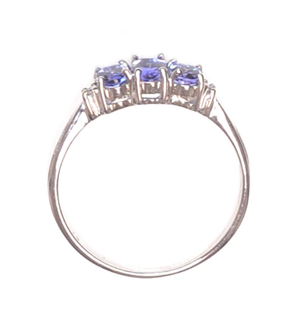 Diamond Tanzanite 0.59CT And Diamond 9K White Gold Ring