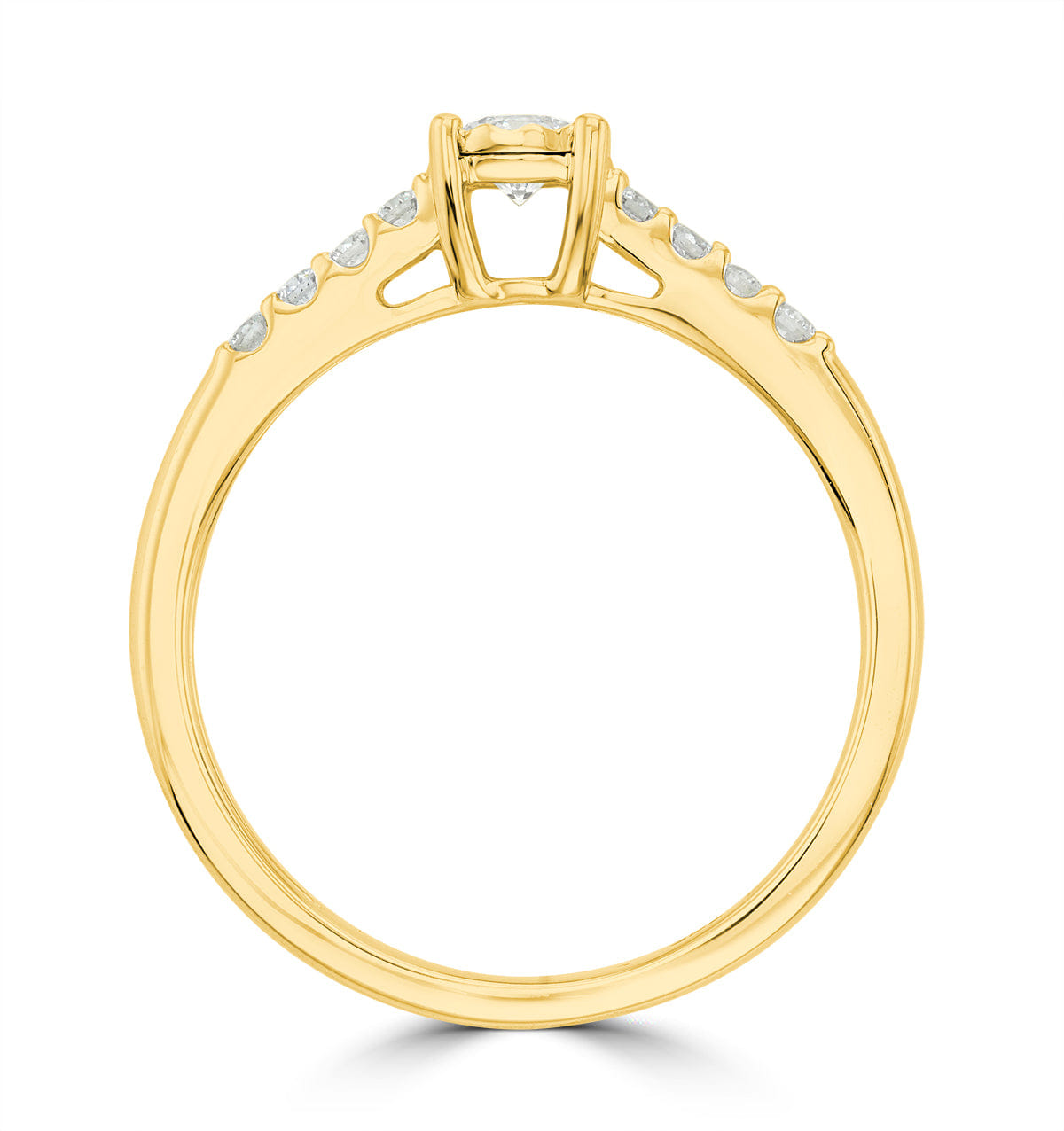 Diamond Lab Diamond Side Stone Engagement Ring 0.25ct H/Si in 9K Gold
