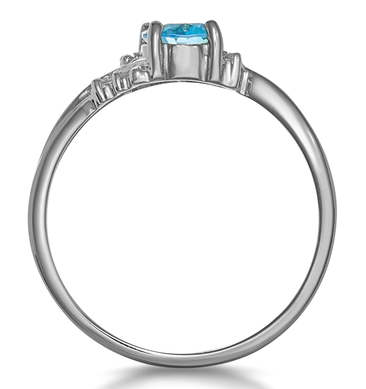 Diamond Blue Topaz 0.94CT And Diamond 9K White Gold Ring