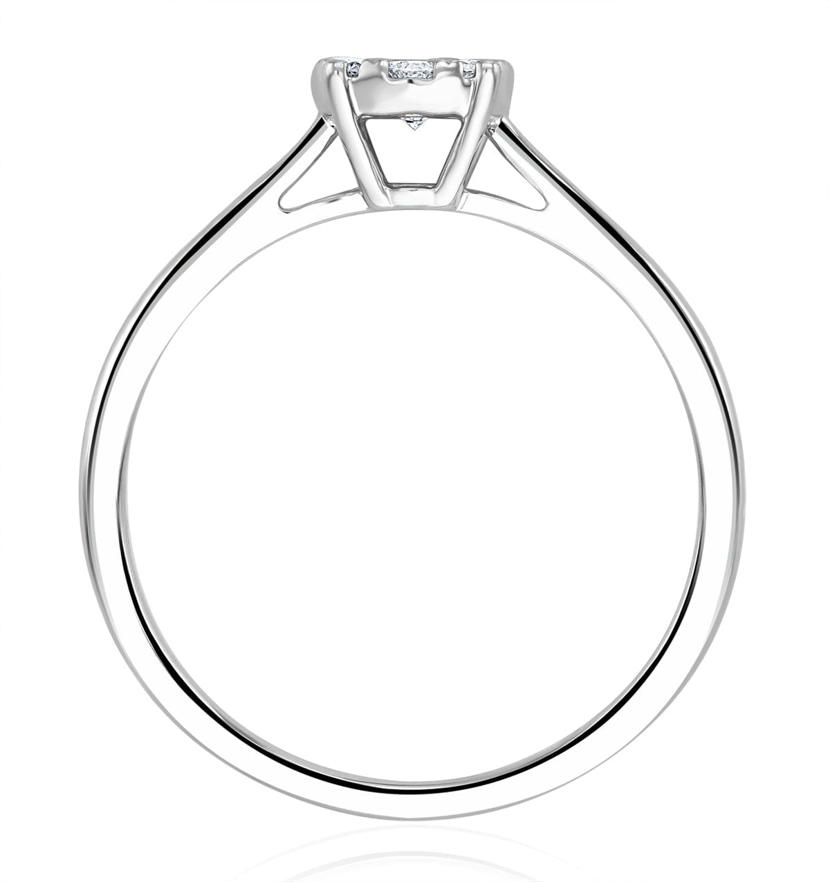 Solitaire 0.25ct Lab Diamond Cluster Solitaire Ring H/Si in 925 Silver