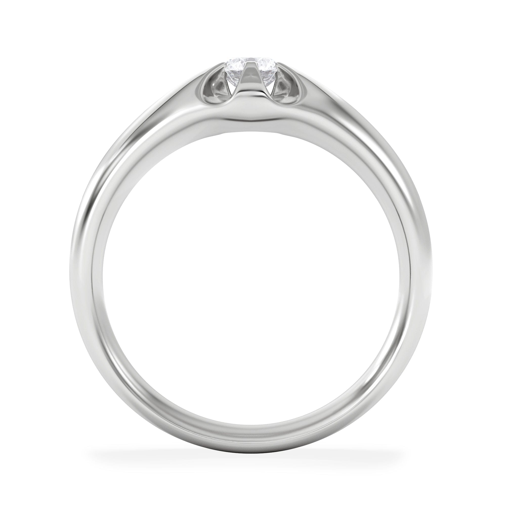 Diamond Men's Lab Diamond Signet Ring 0.25ct Round Cut in 925 Silver