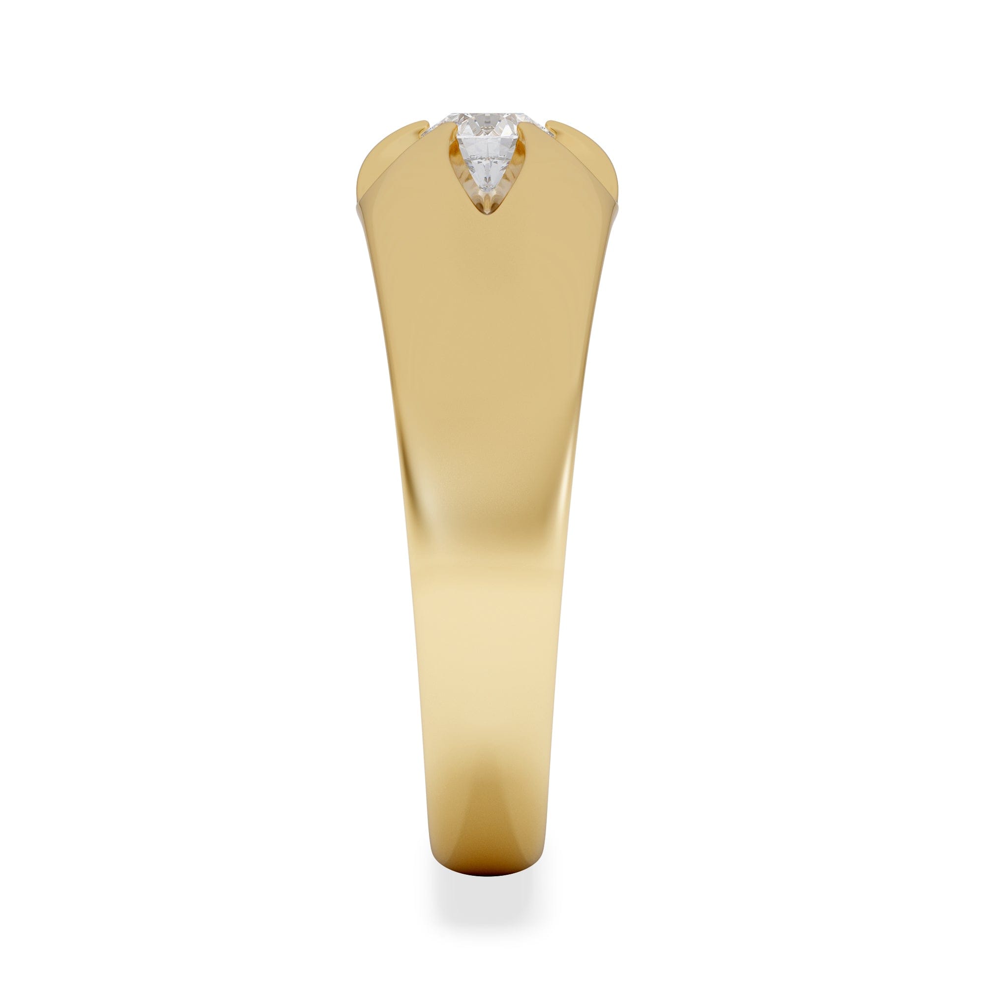 Diamond Lab Diamond Signet Ring 0.25ct Round Cut in 18K Gold Vermeil
