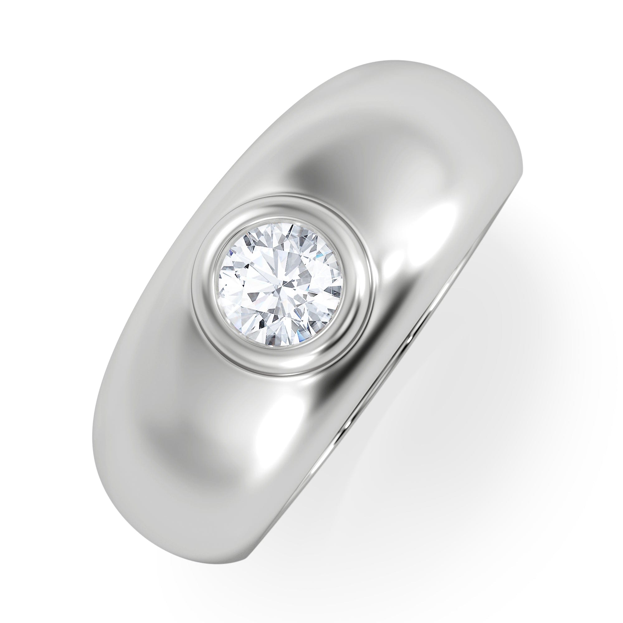 Diamond Men's Lab Diamond Signet Ring 0.50ct in 925 Silver H/SI