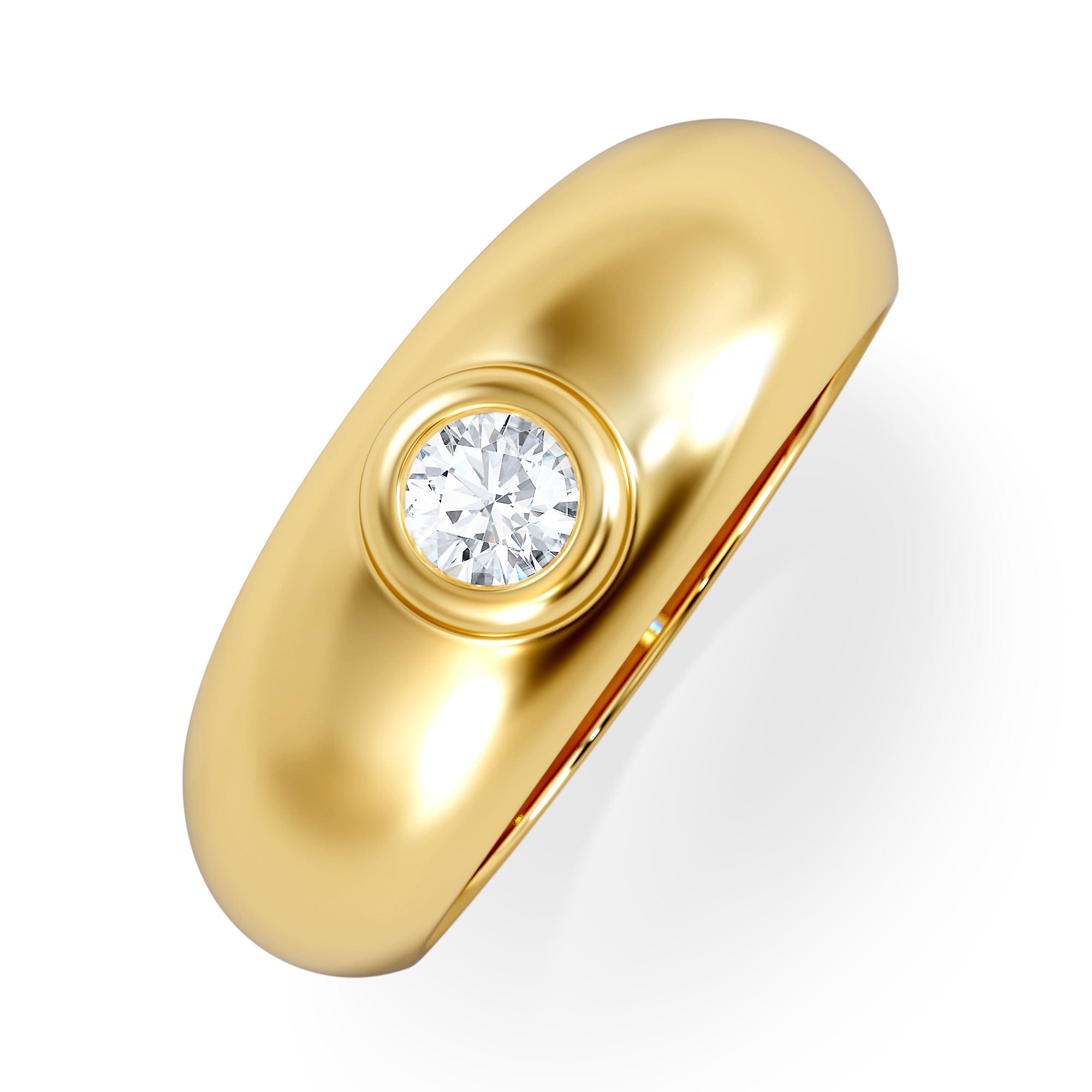 Diamond Lab Diamond Signet Ring 0.25ct in 18K Gold Vermeil H/SI